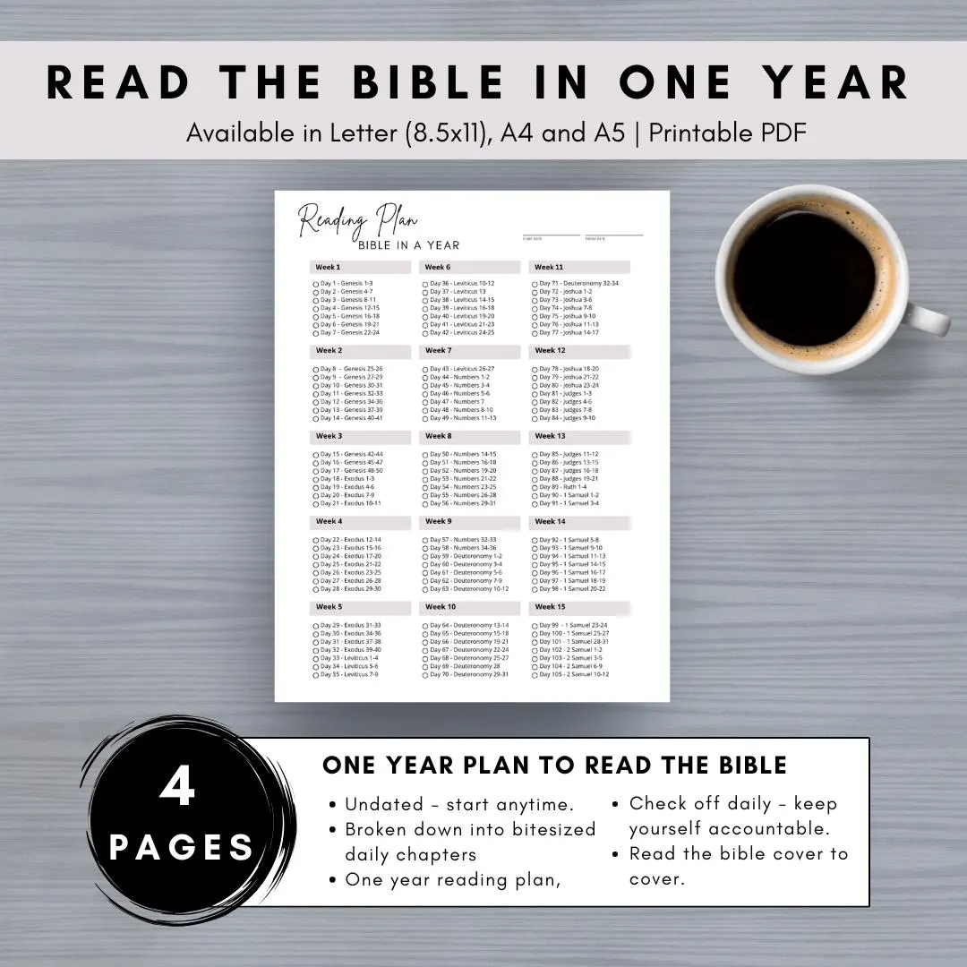 One Year Bible Reading Checklist