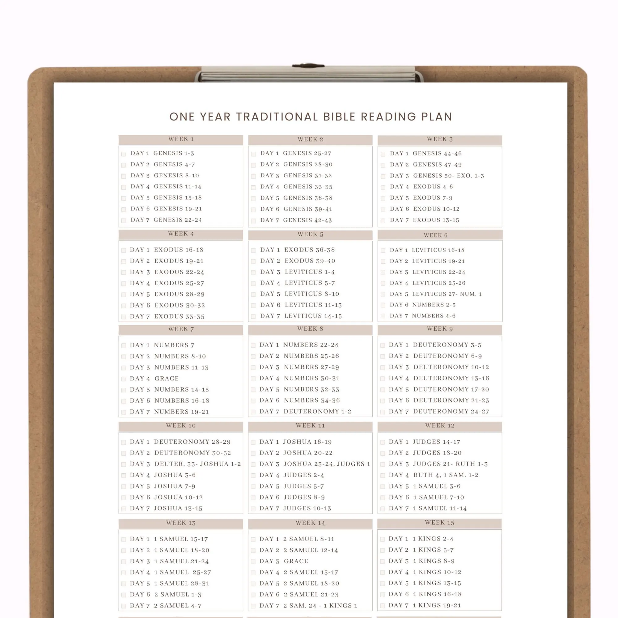 One Year Bible Reading Plan Traditional