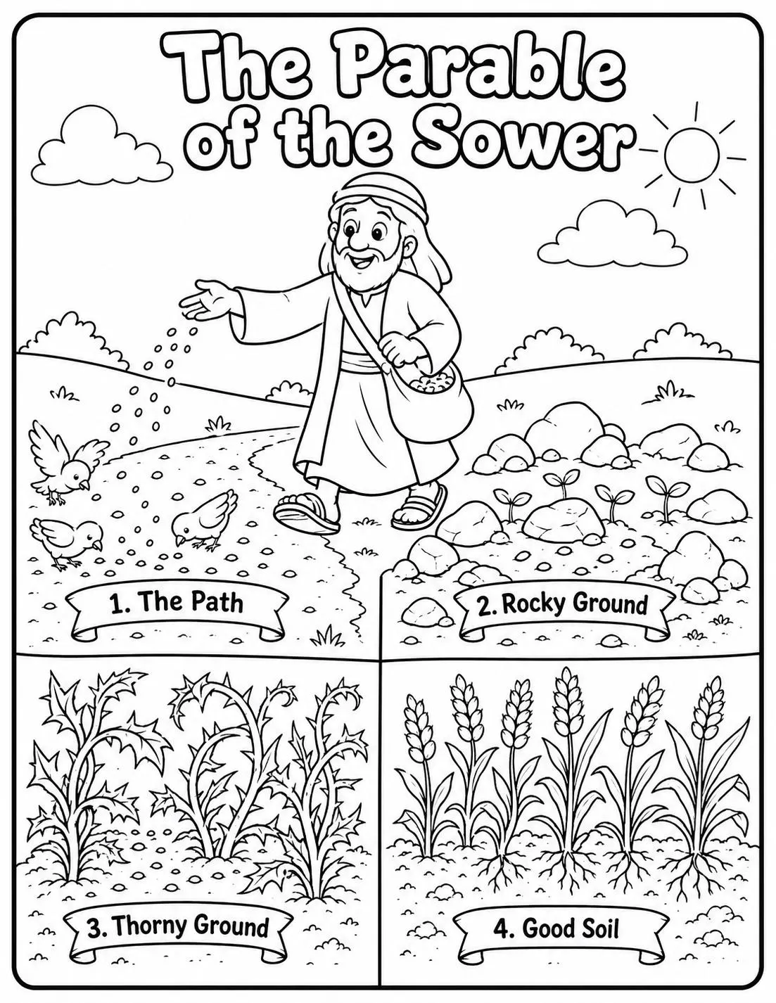 Parable Of The Sower Coloring Page Bible