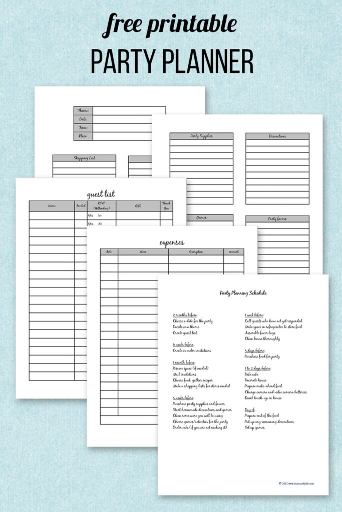 Party Planner Printable