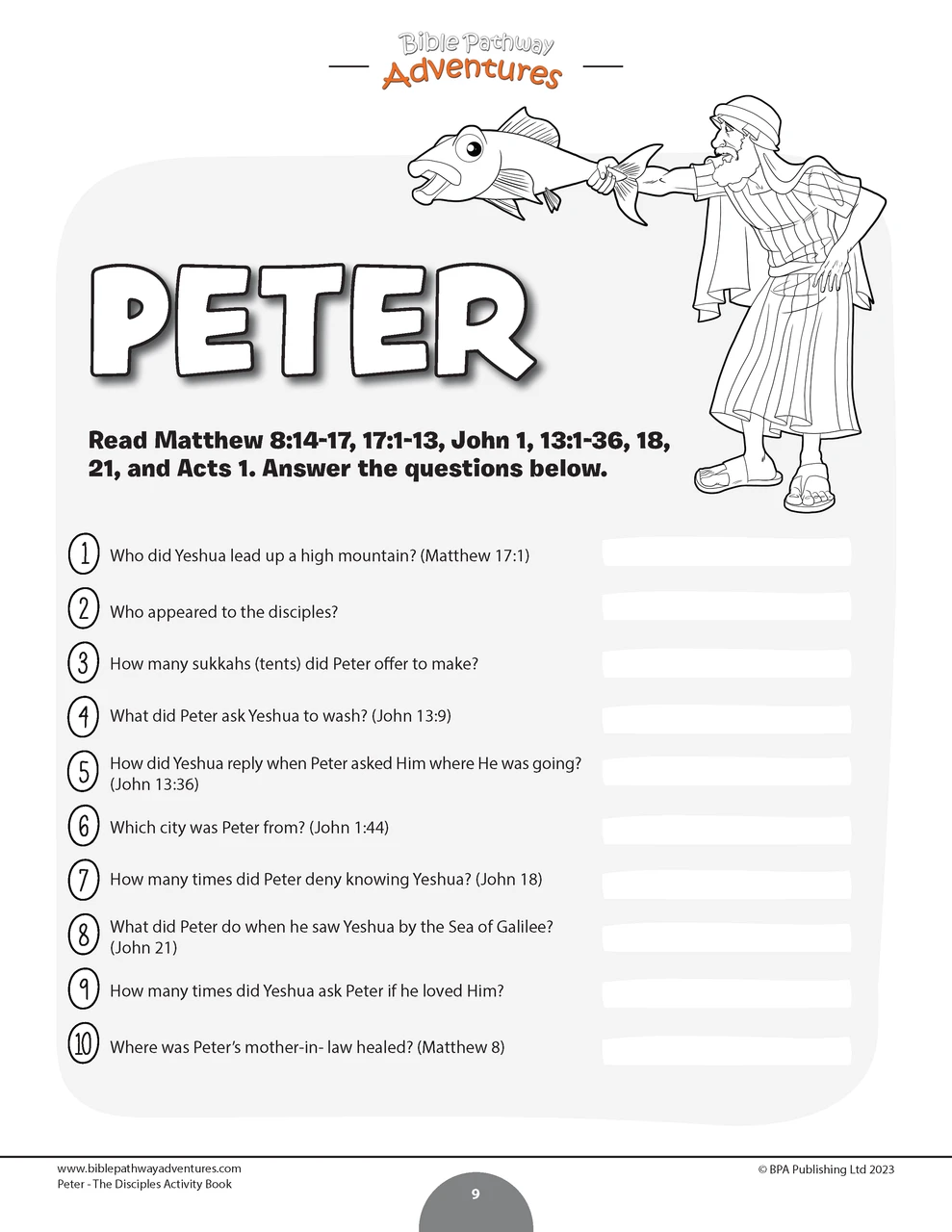 Peter The Disciple Activity Book
