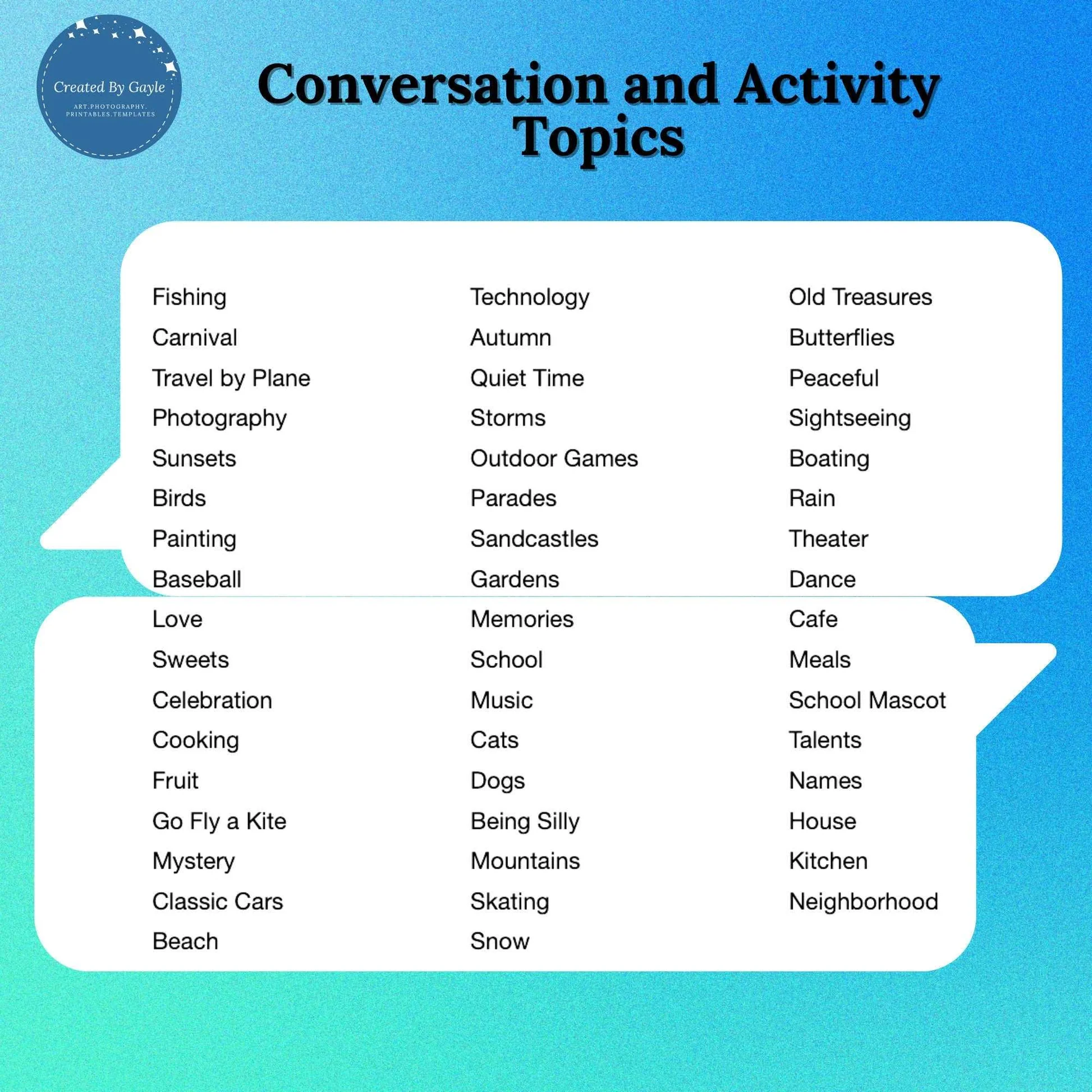 Photo Conversation Activity Cards For 41750