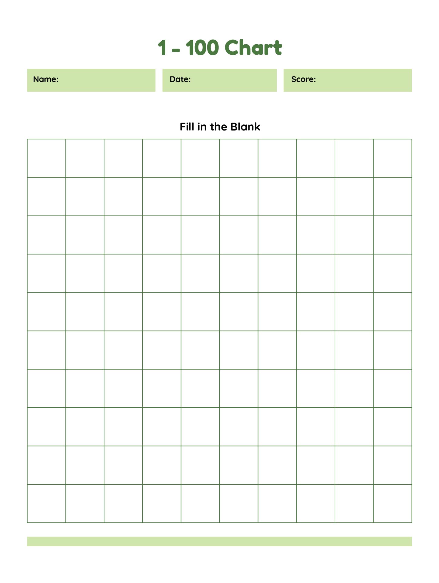 Post 400 Number Grid Chart Printable 217540