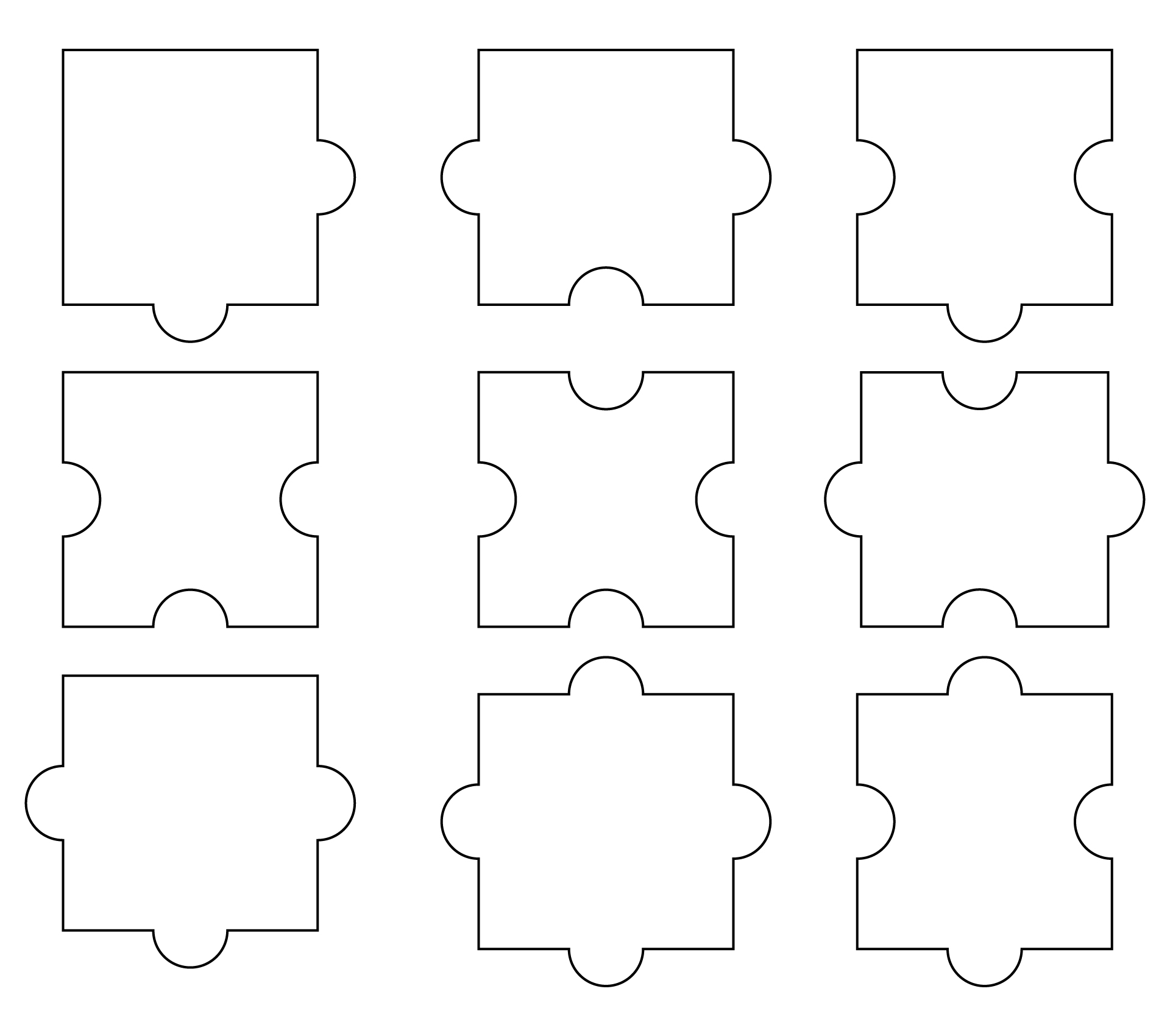 Post 9 Piece Jigsaw Puzzle Template Printable 314524
