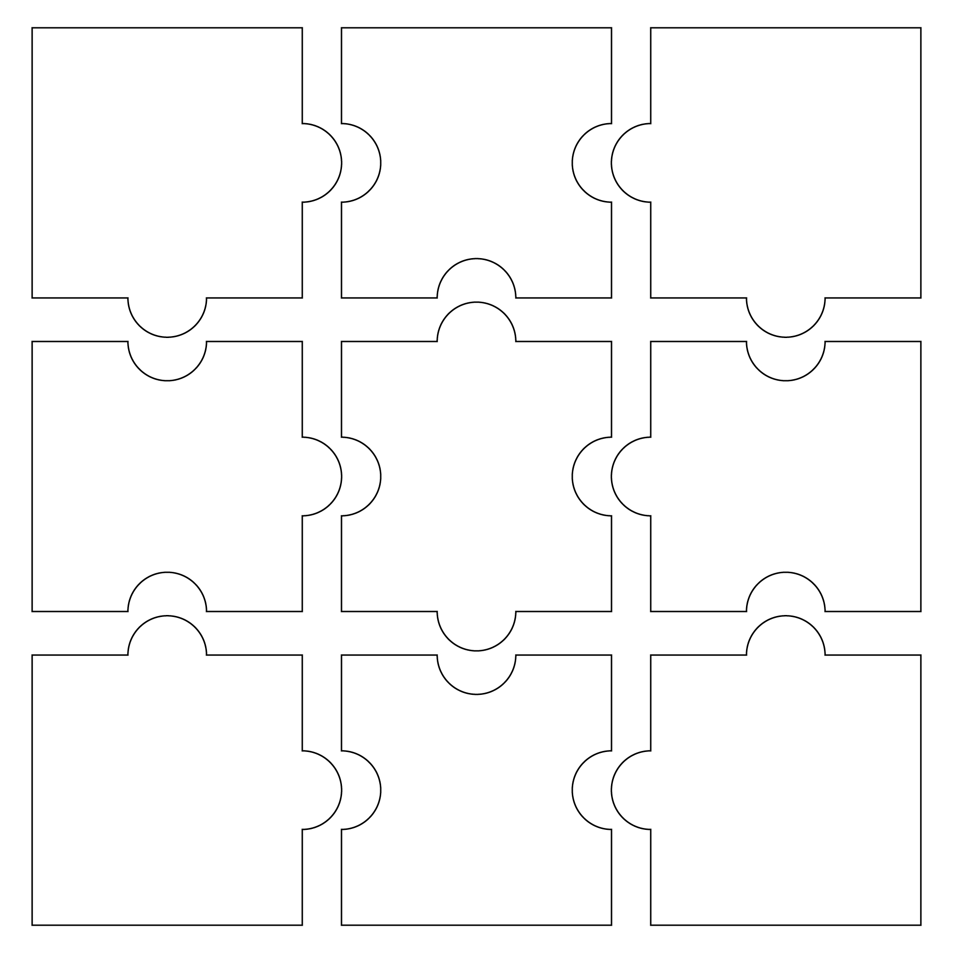 Post 9 Piece Jigsaw Puzzle Template Printable 314524