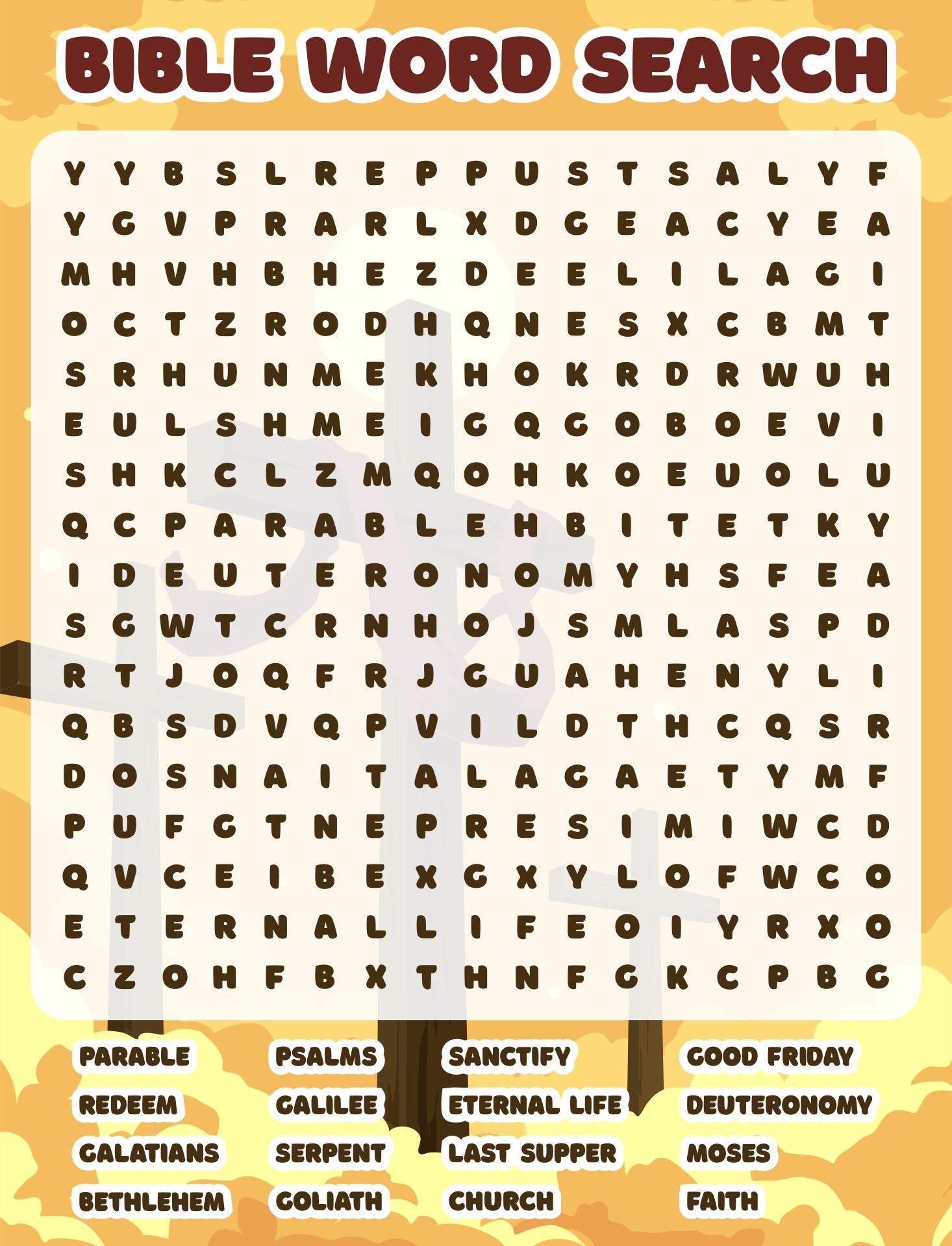 Post Biblical Word Search Printable 237146