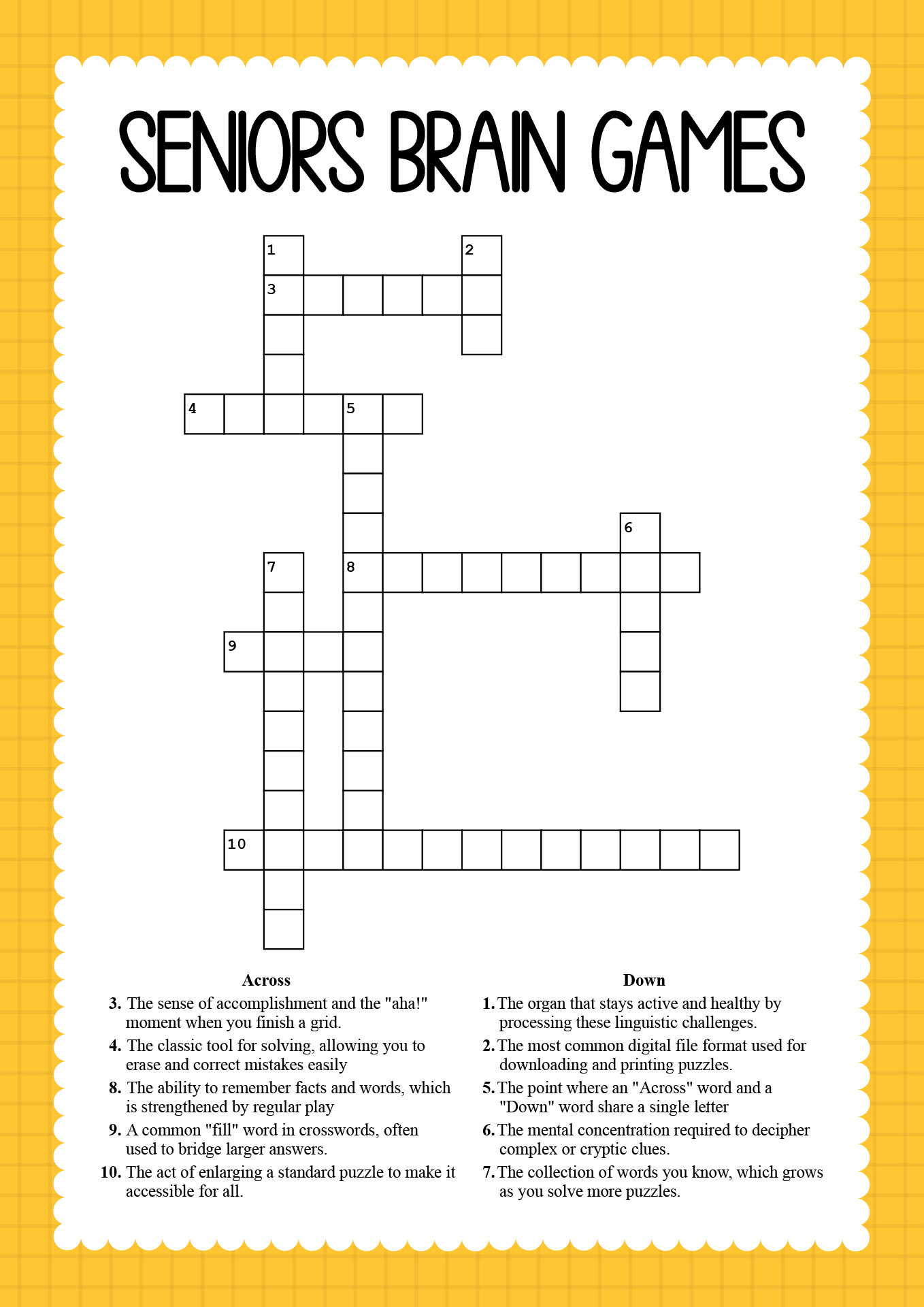 Post Brain Games Seniors Printable Worksheets 19008