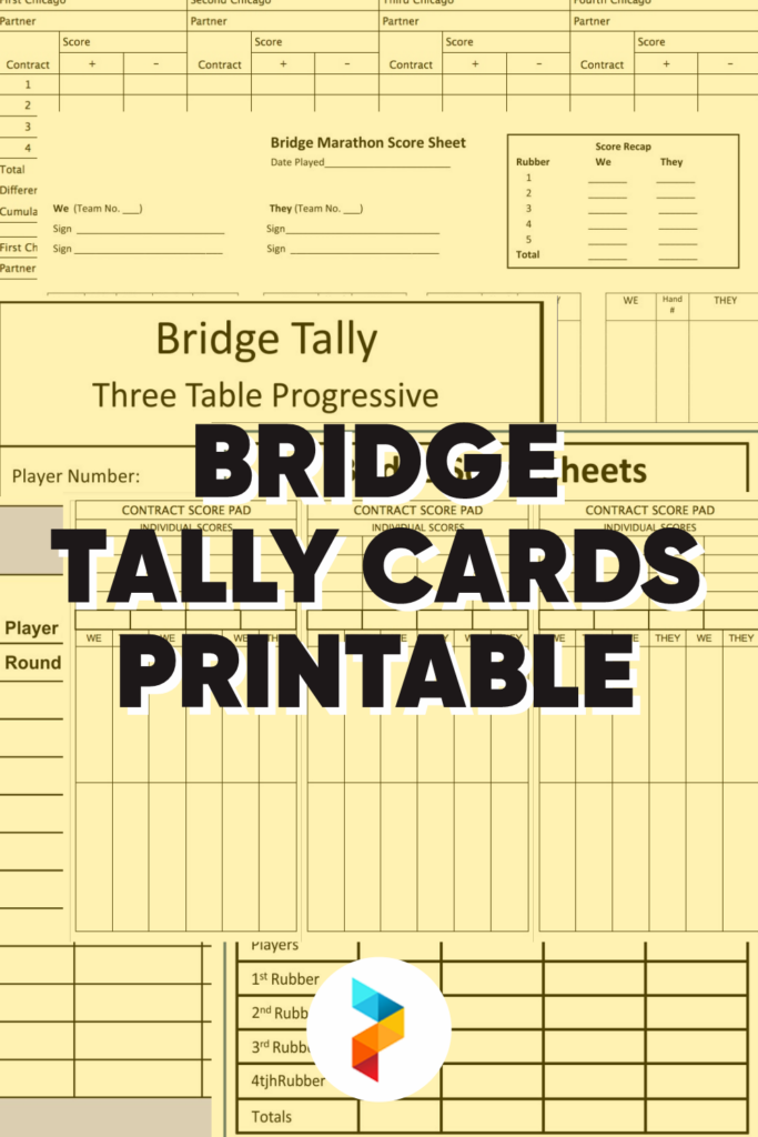 Post Bridge Tally Cards Printable 162879