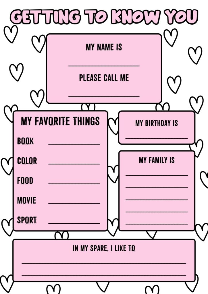 Post Classroom Getting To Know You Printables 234709