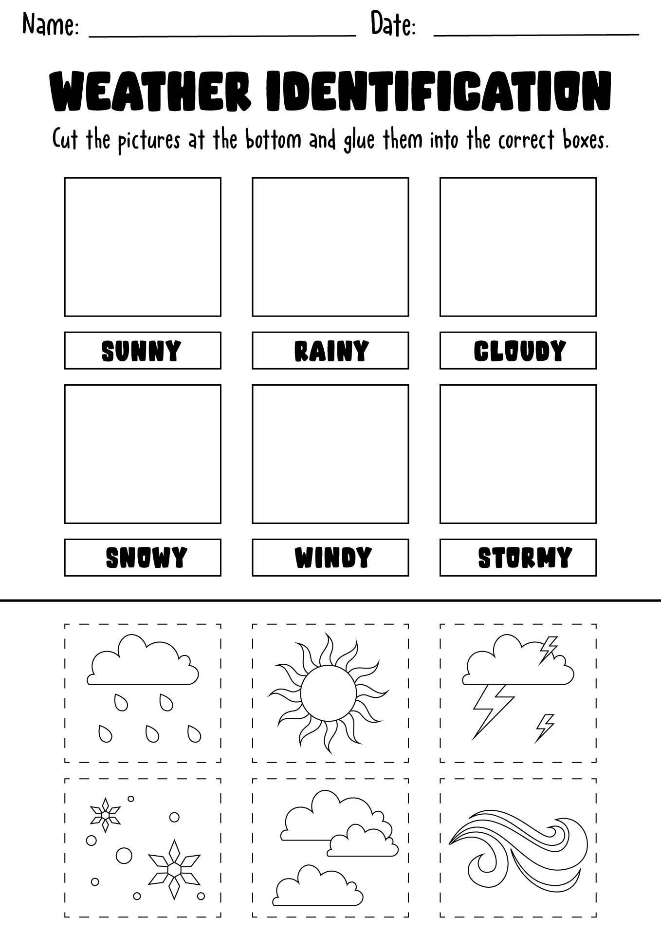 Post Cut And Paste Weather Worksheets 193781