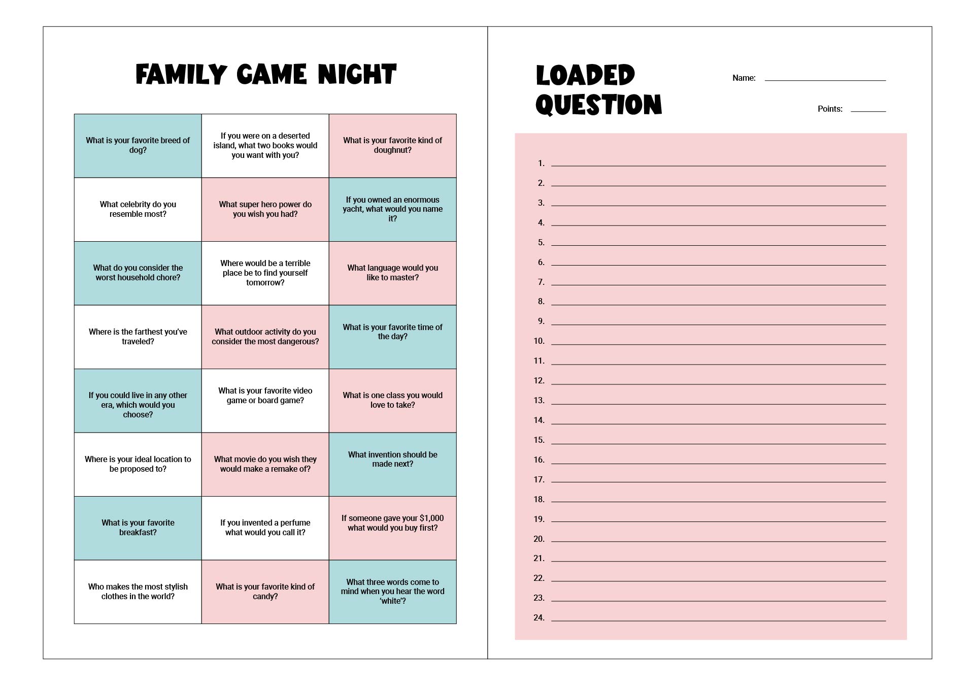 Post Family Board Games Printables 291090