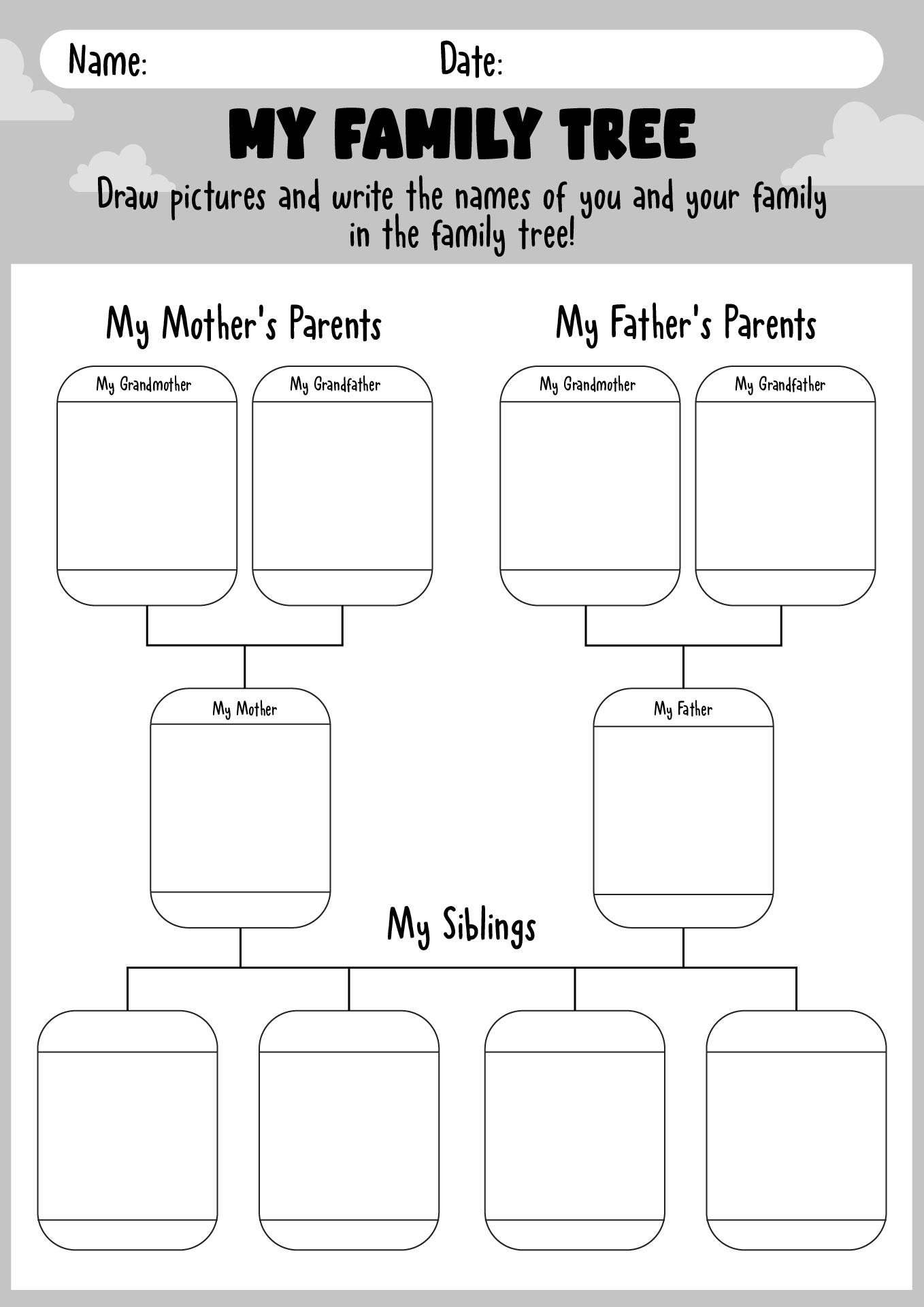 Post Family Member Worksheets Printable 267269