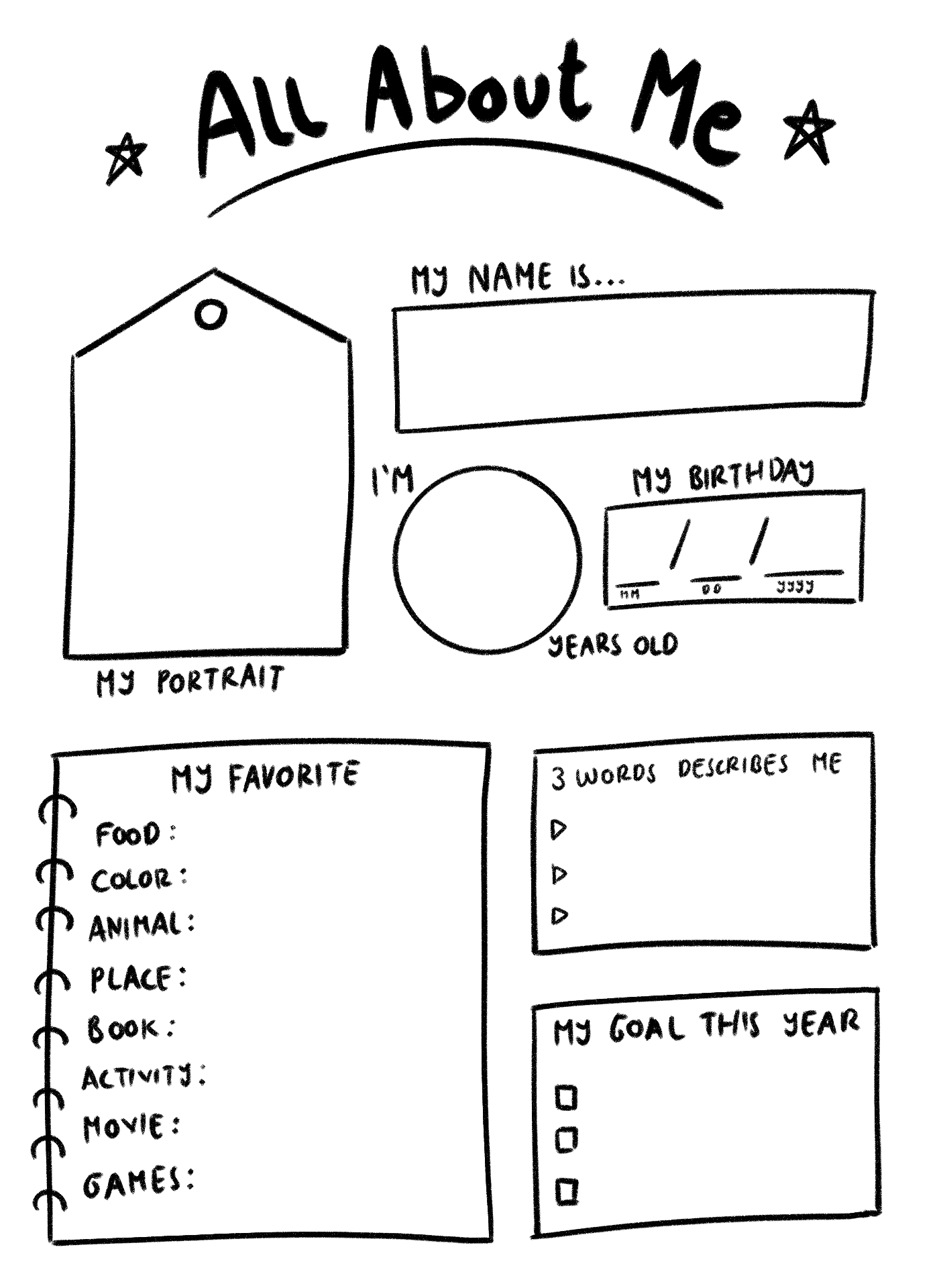 Post Free Printable All About Me Adult 227521
