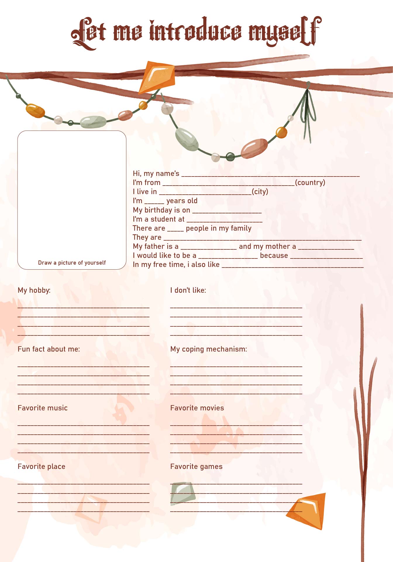 Post Free Printable All About Me Adult 227521