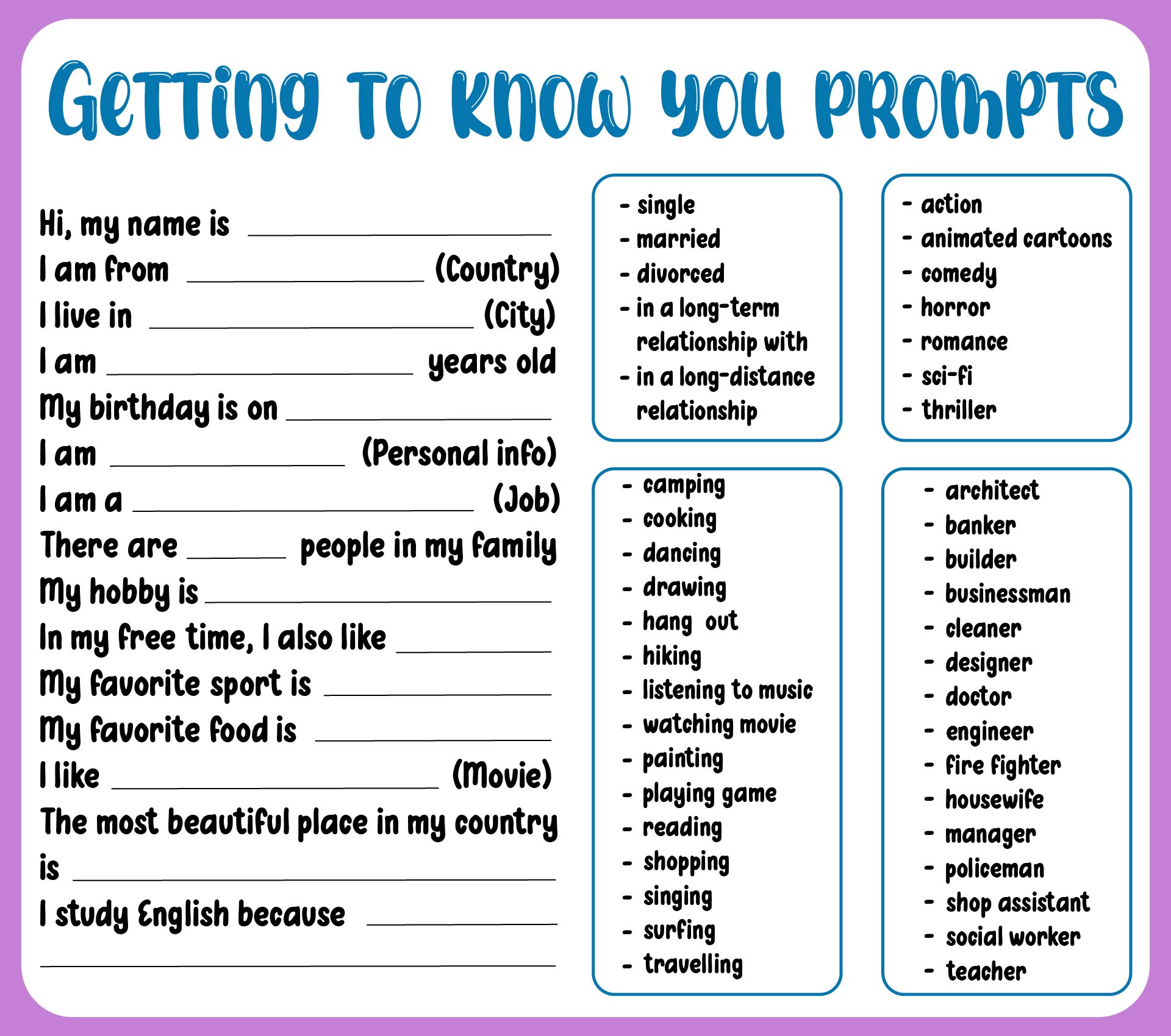 Post Free Printable All About Me Adult 227521 Post Free Printable All About Me Adult 227521