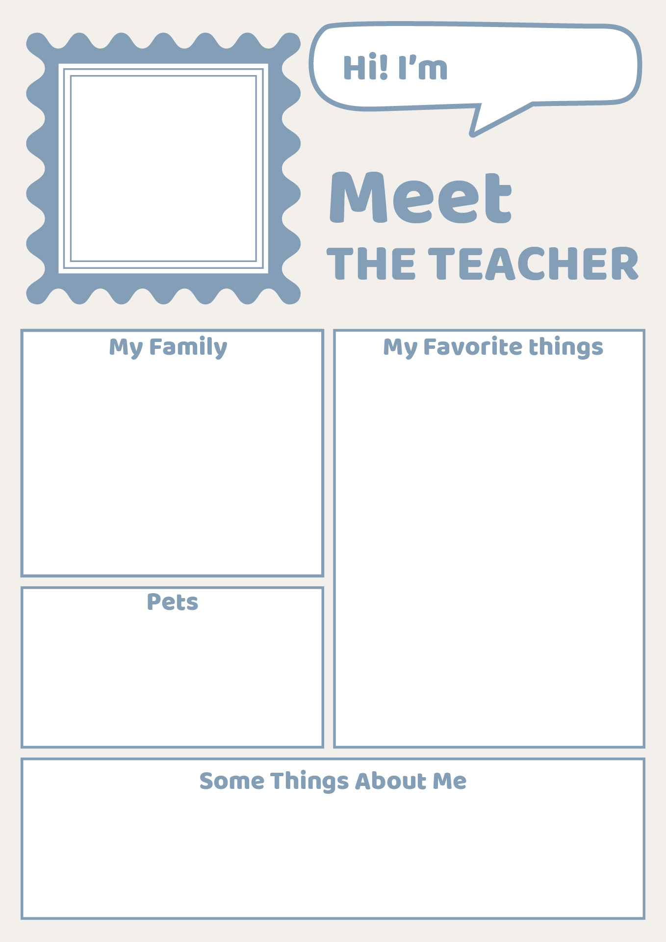 Post Free Printable All About Me Form For Teachers 227558