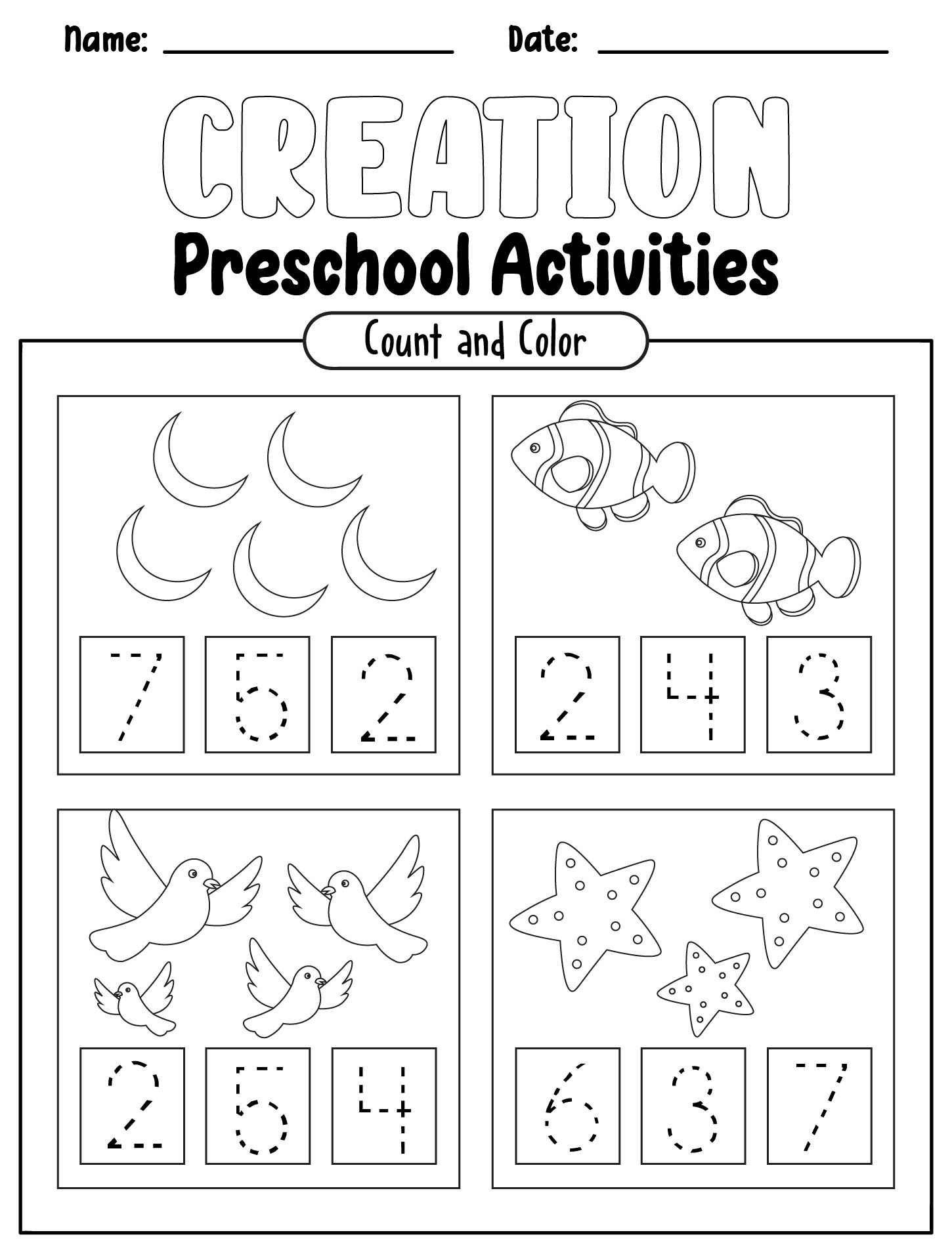 Post Free Printable Creation Activity Pages 318984