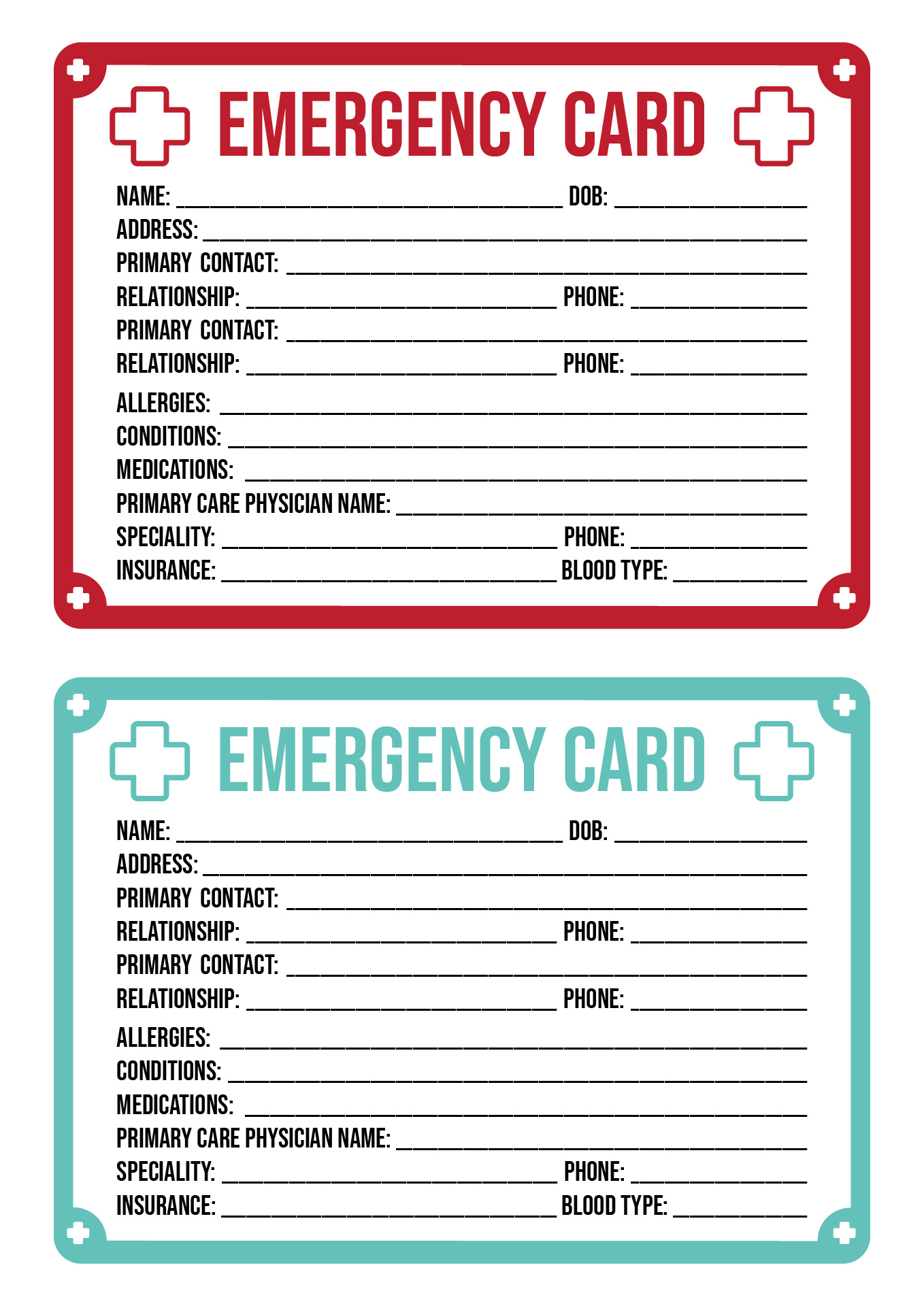 Post Free Printable Medical Cards 217823