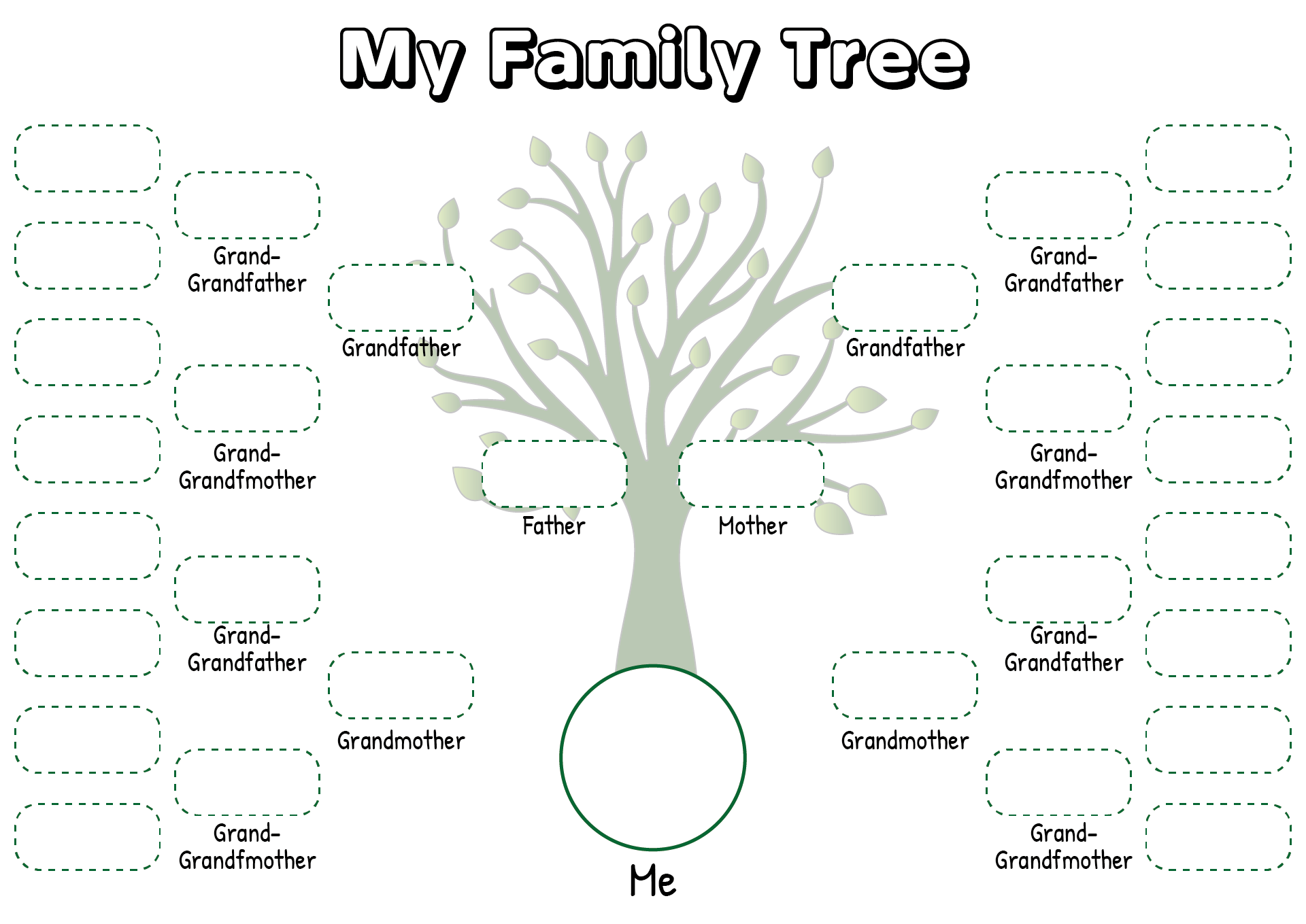 Post Generation Family Tree Template Printable 313112
