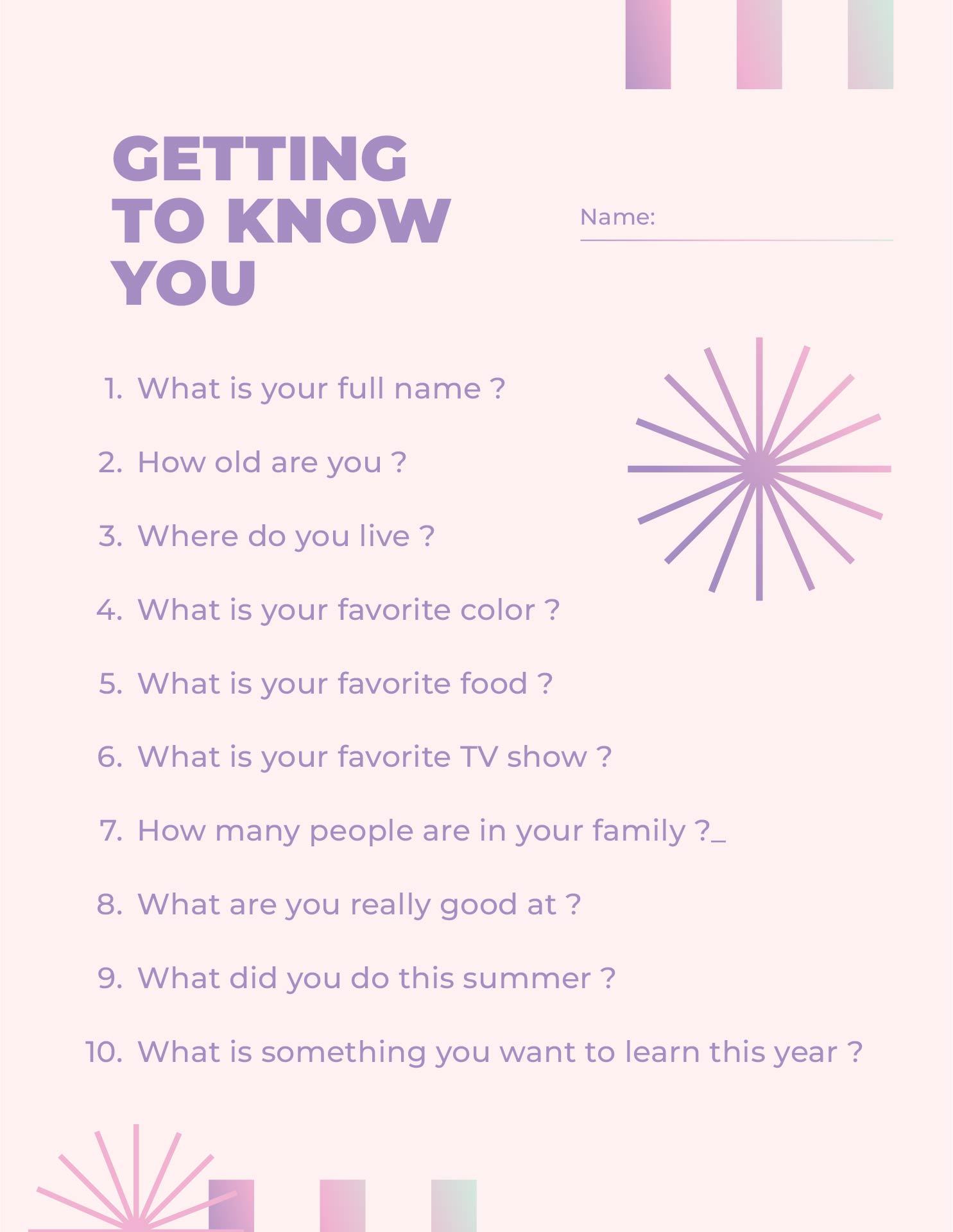 Post Getting To Know You Printables For Adults 234634