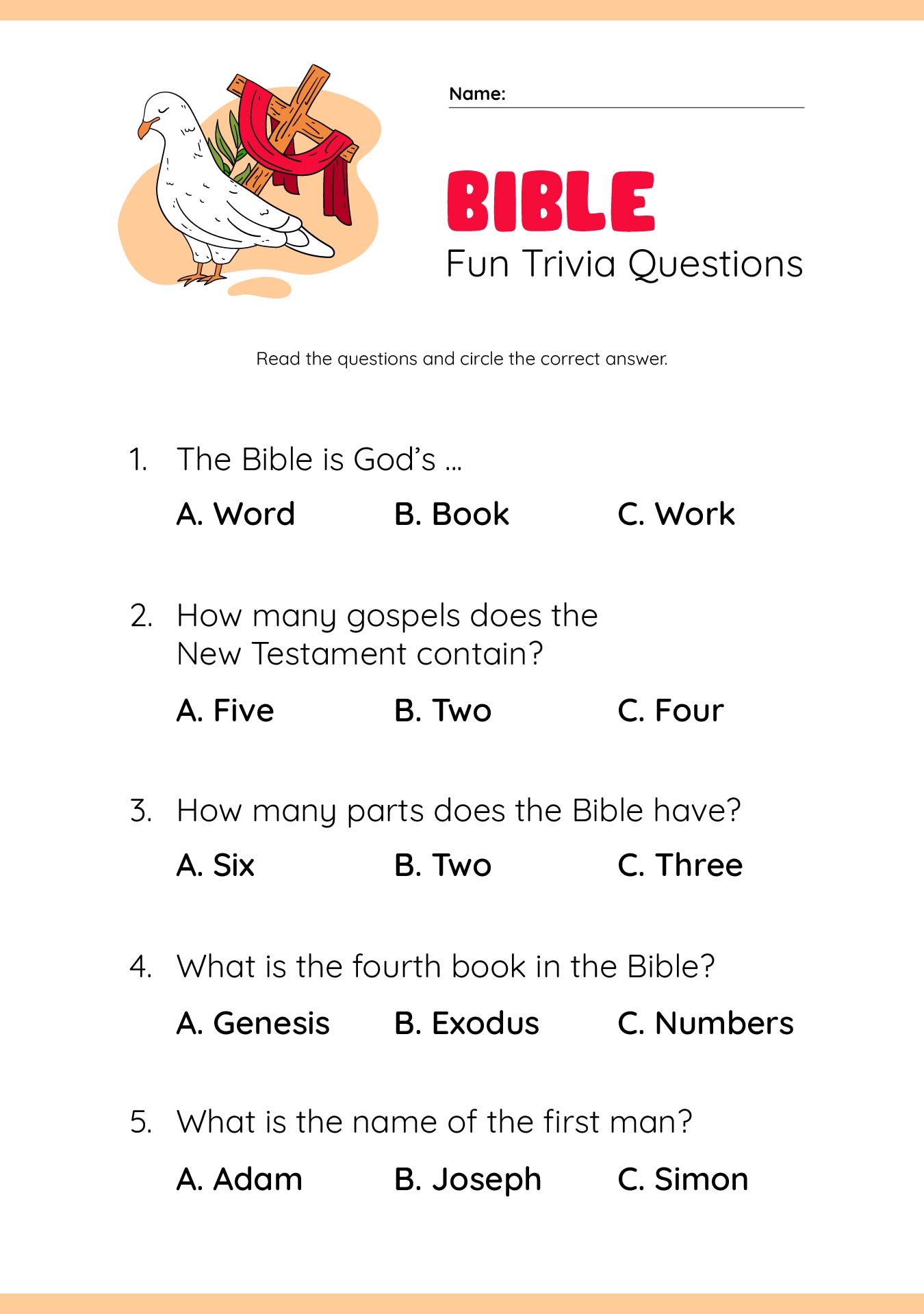 Post Printable Bible Games Fun 234274