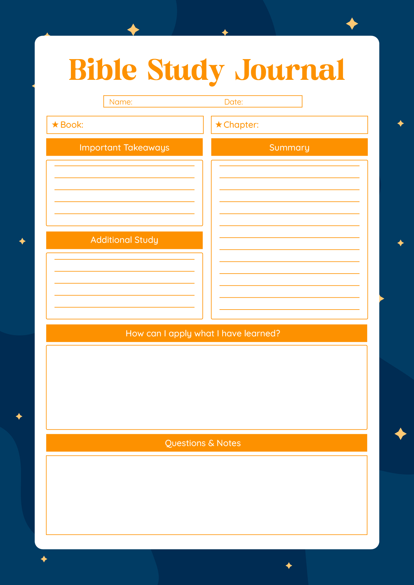 Post Printable Bible Study Journal 33142