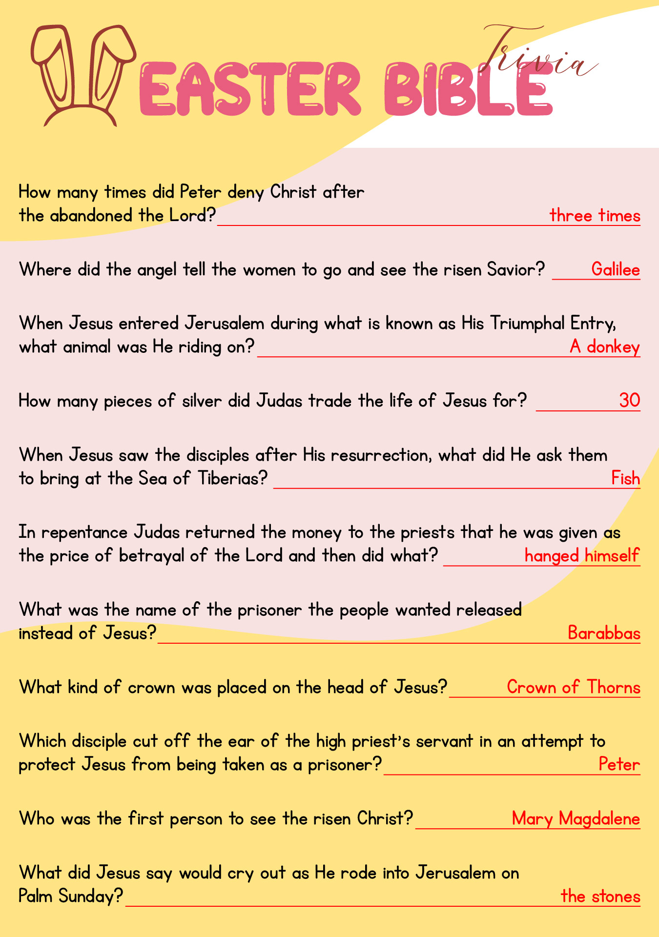 Post Printable Bible Trivia Questions And Answers 155634