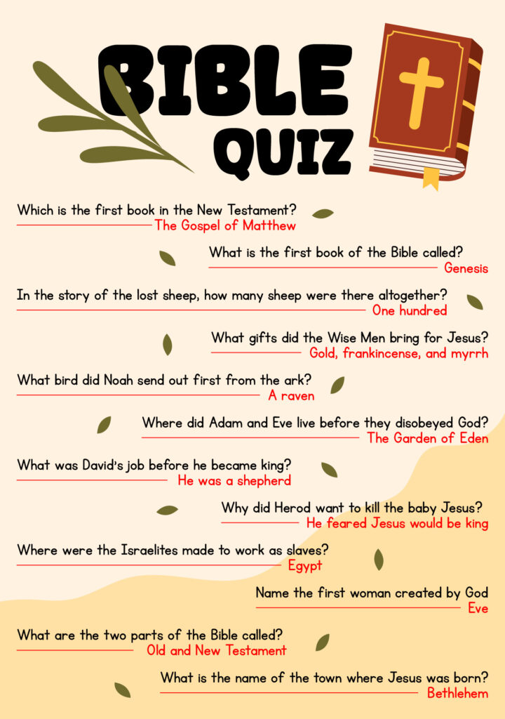 Post Printable Bible Trivia Questions And Answers 155634
