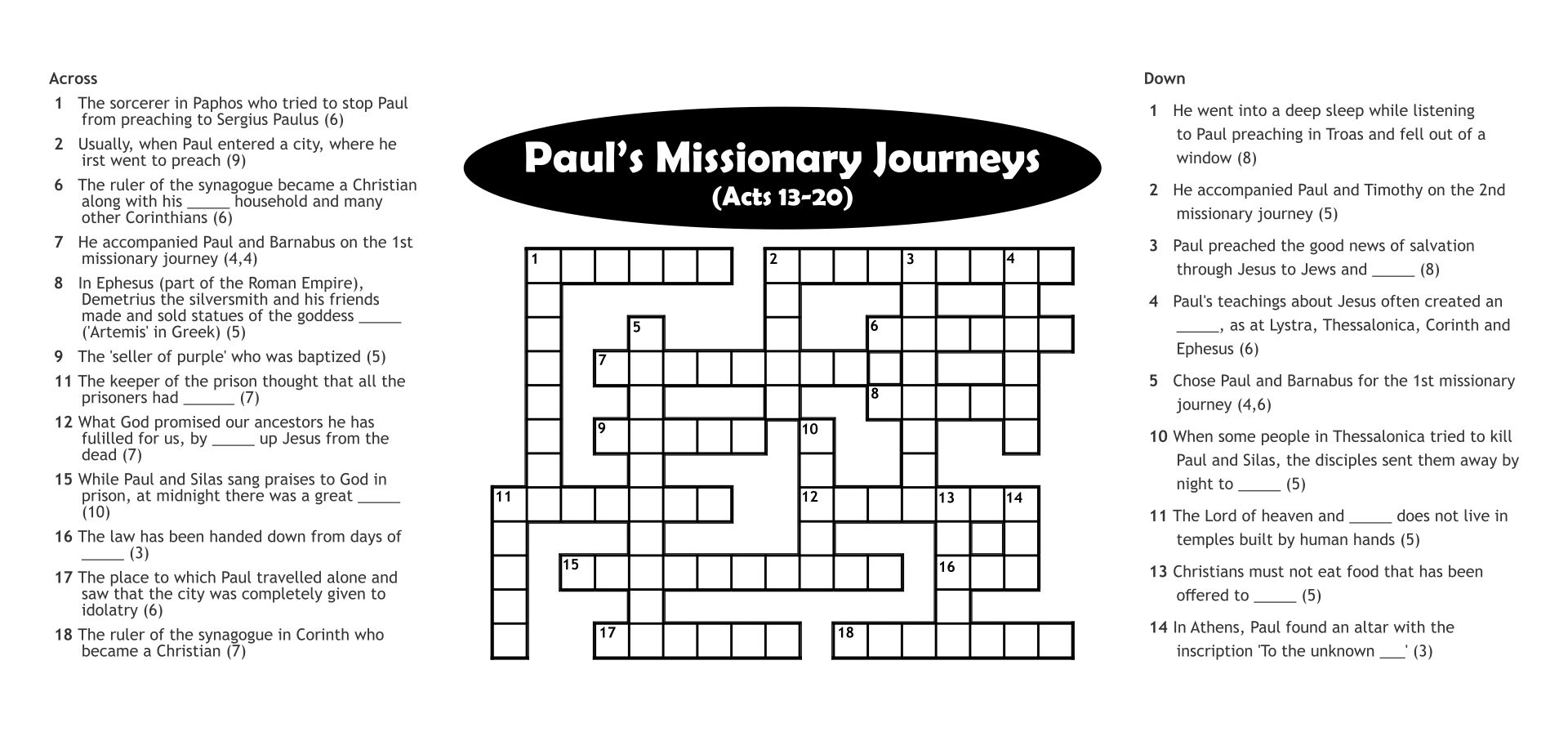 Post Printable Christian Crossword Puzzles 302610