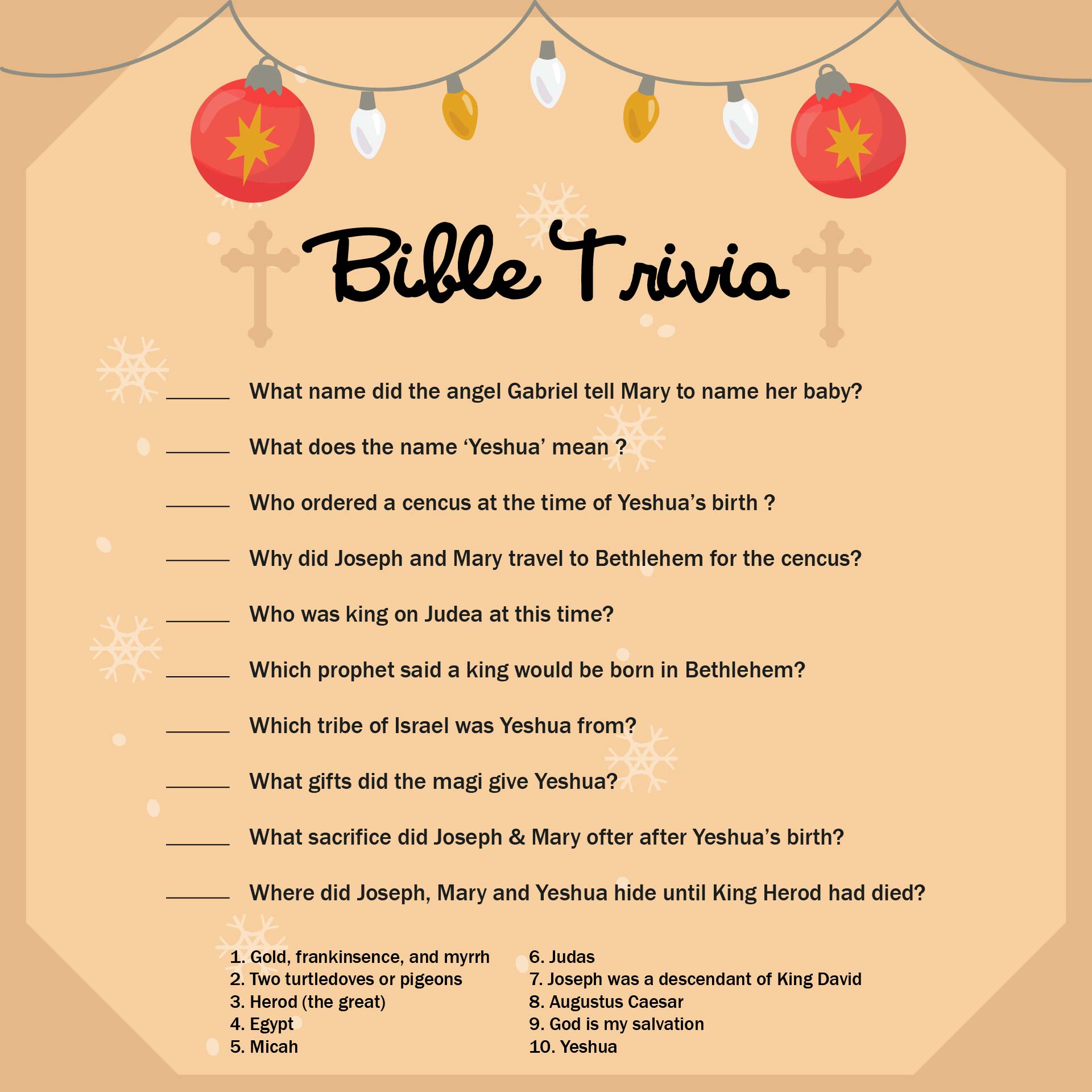 Post Printable Christmas Bible Trivia 293062