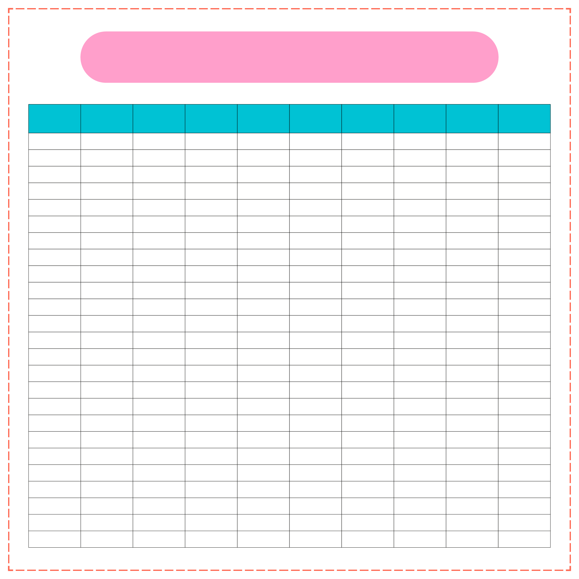 Post Printable Column Template 5 Columns 348888