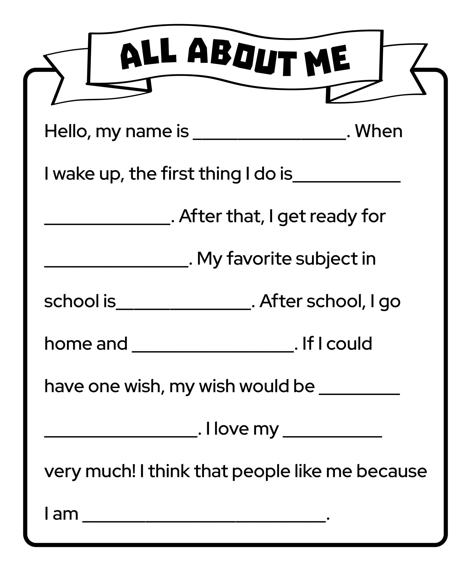 Post Printable Worksheets About Me Adult 228886