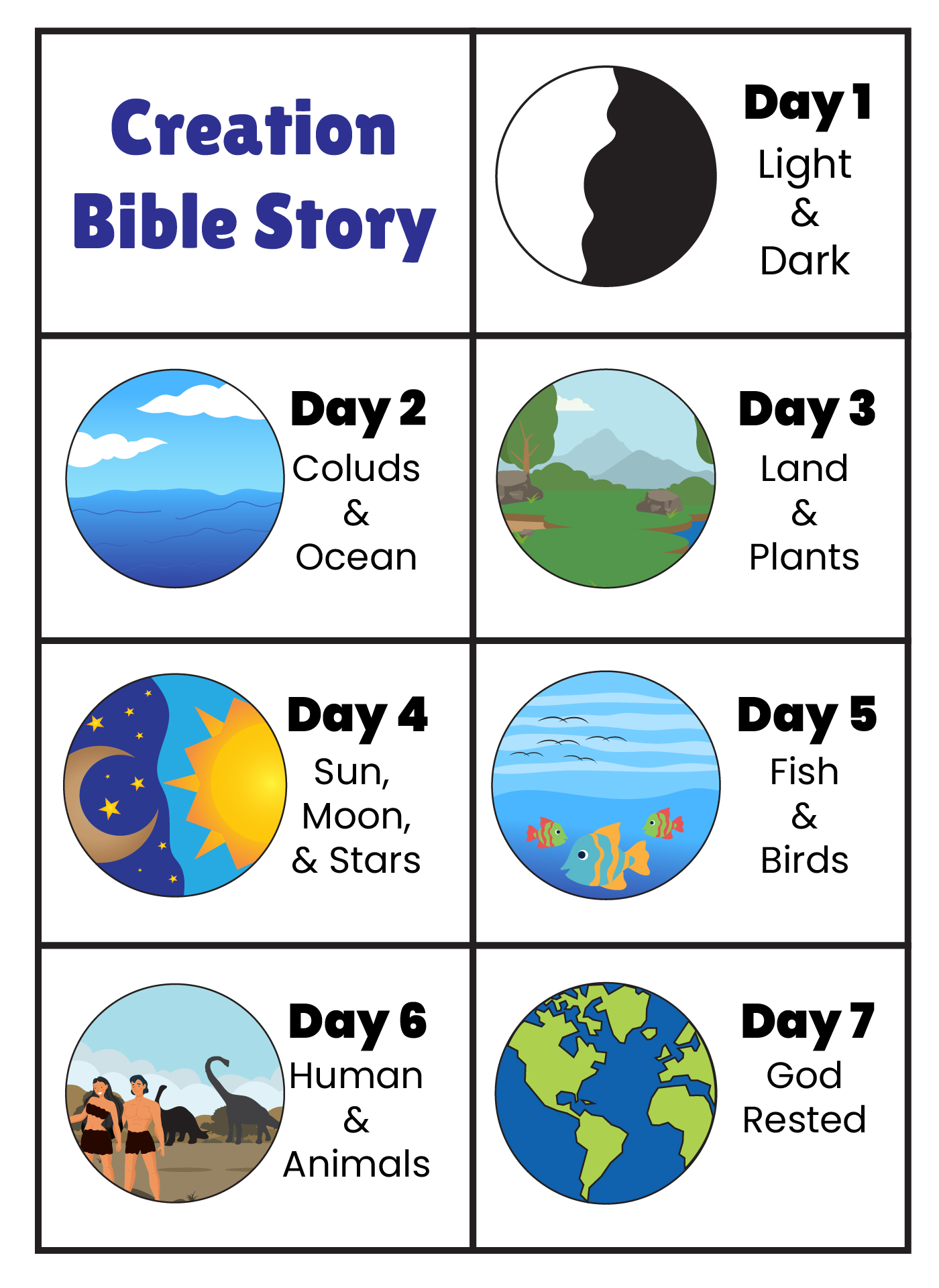 Post Story Of Creation Printable 318833