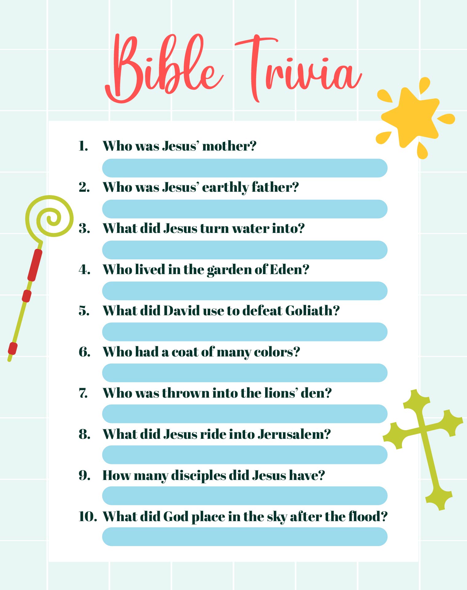 Post Youth Bible Trivia Questions Printable 155700