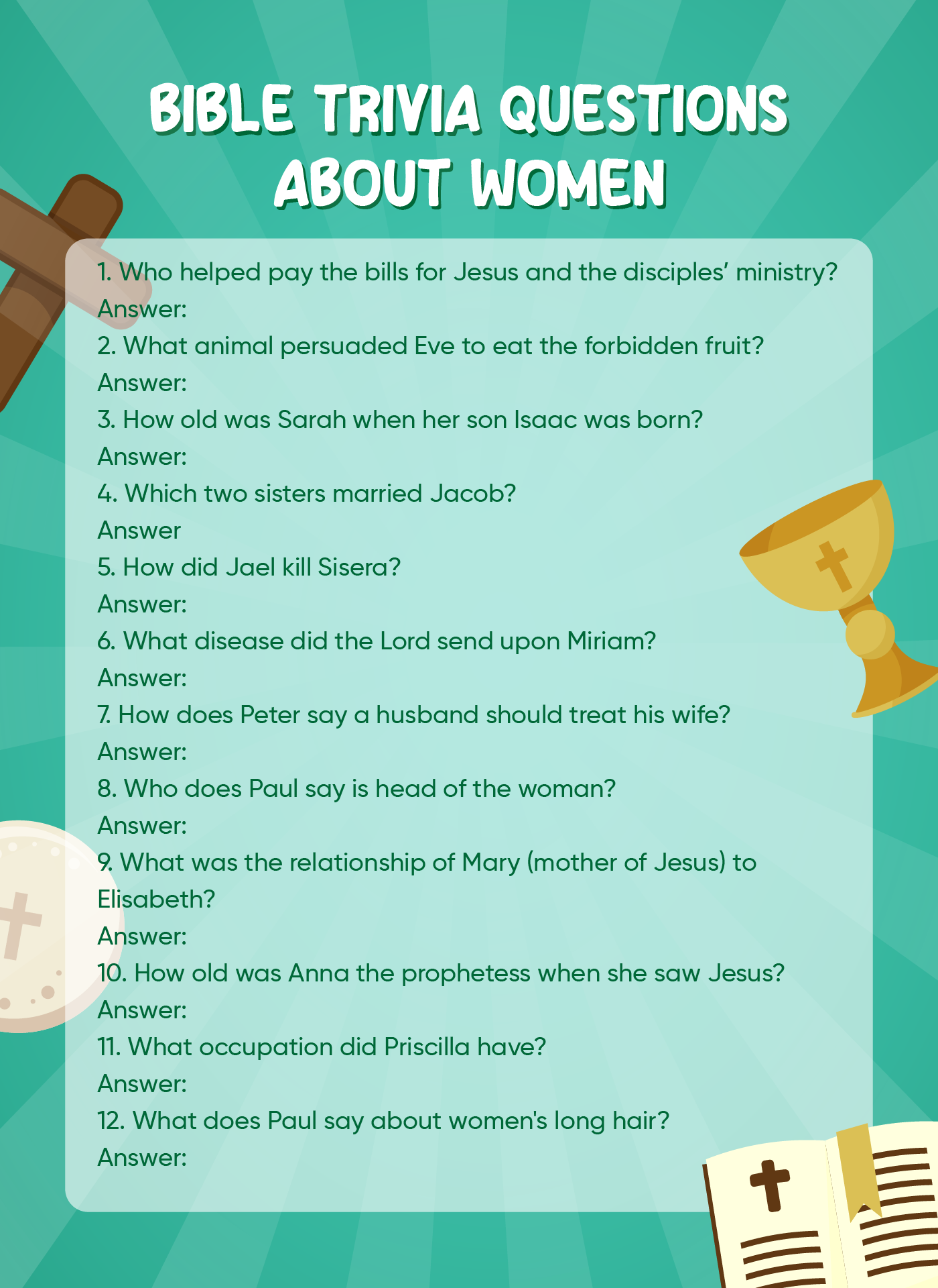 Post Youth Bible Trivia Questions Printable 155700