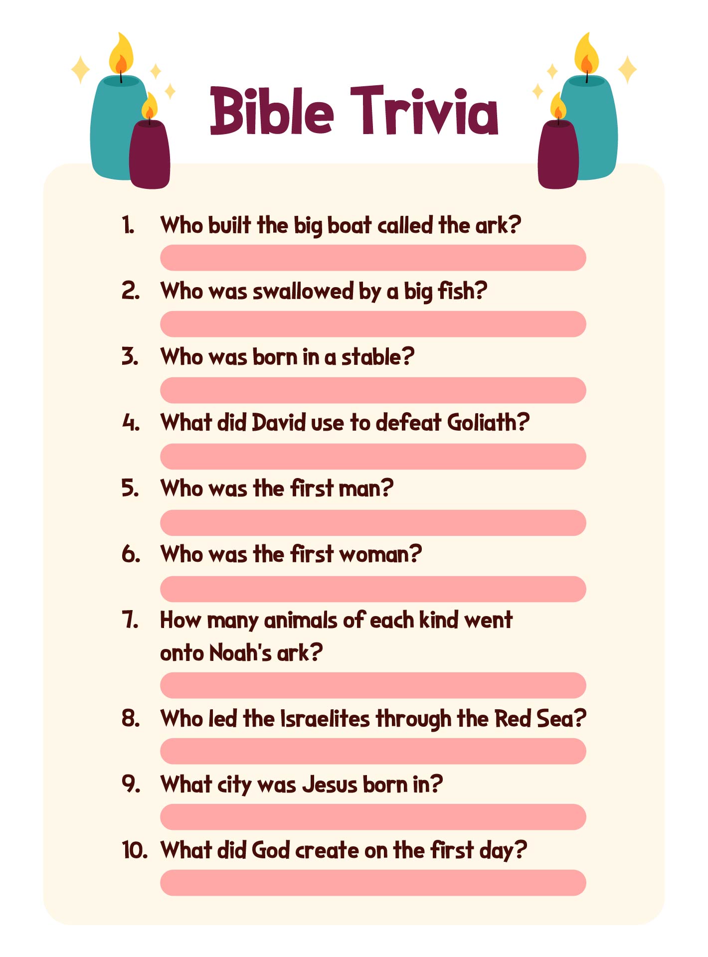Post Youth Bible Trivia Questions Printable 155700