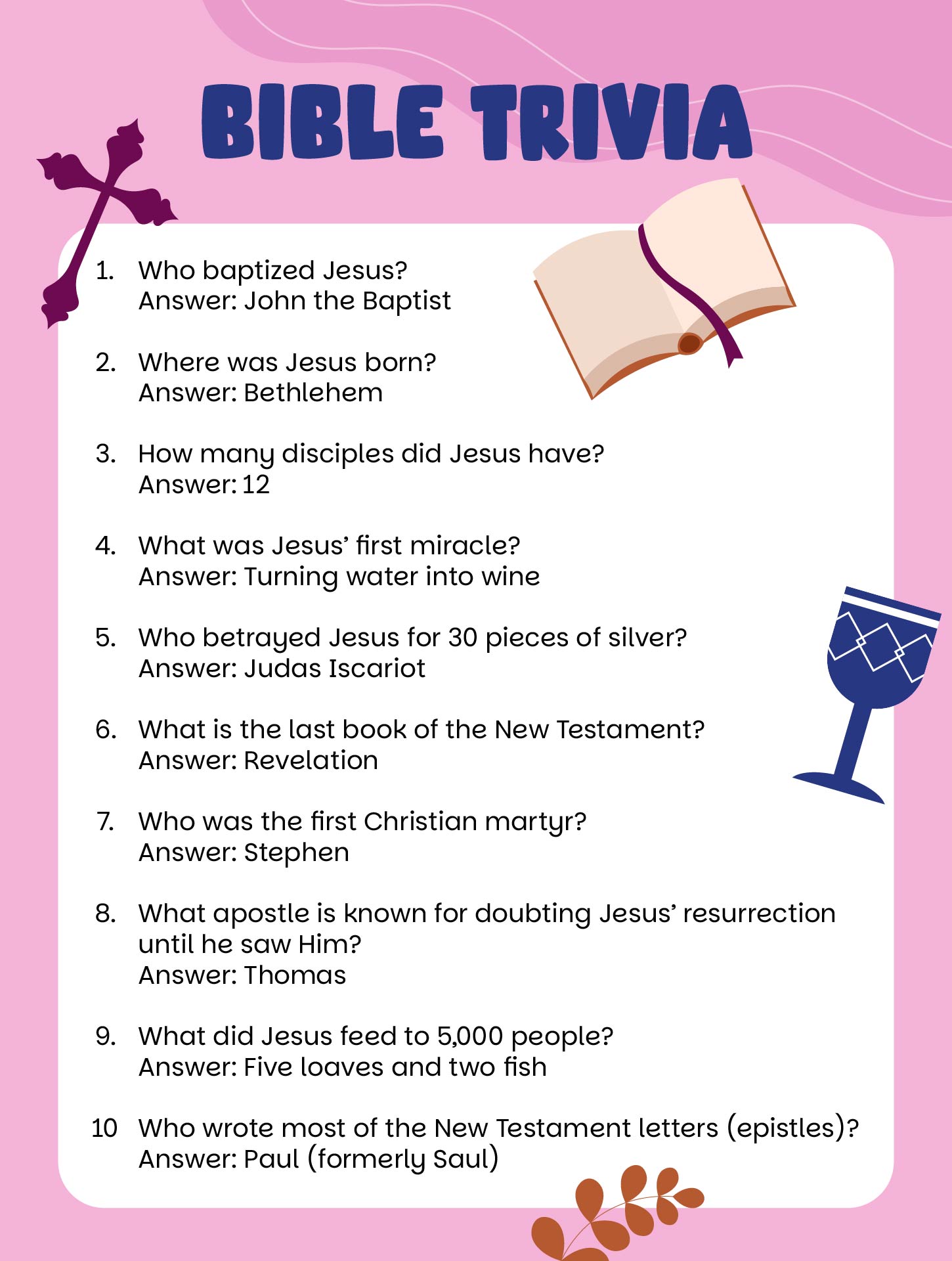 Post Youth Bible Trivia Questions Printable 155700