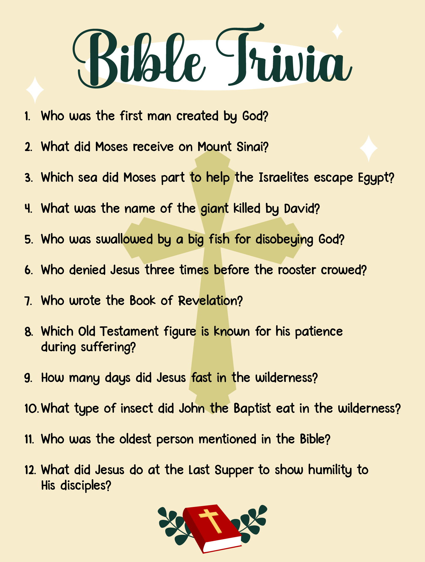 Post Youth Bible Trivia Questions Printable 155700