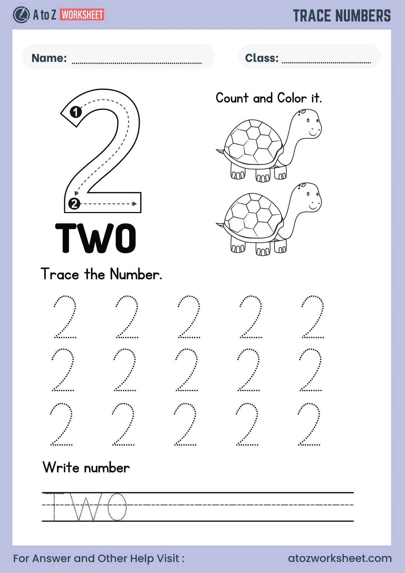 Preschool Number Worksheets
