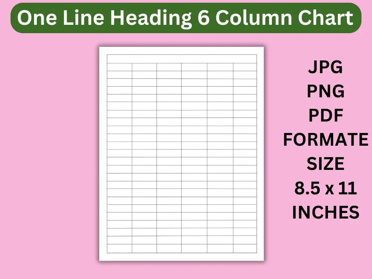 Printable 6 Column Chart Template Blank