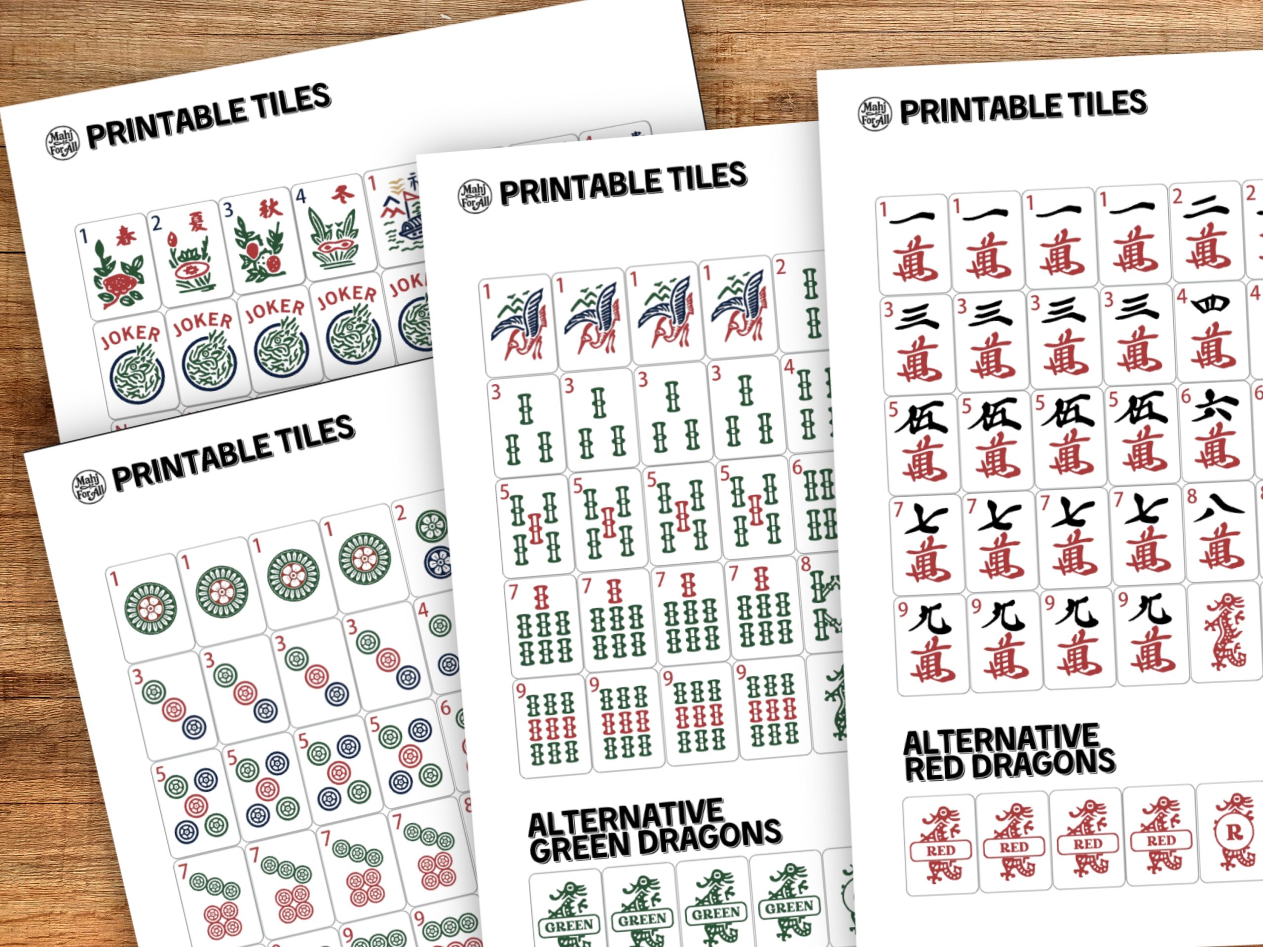 Printable American Mahjong Mah Jongg Tiles Printable American Mahjong Mah Jongg Tiles