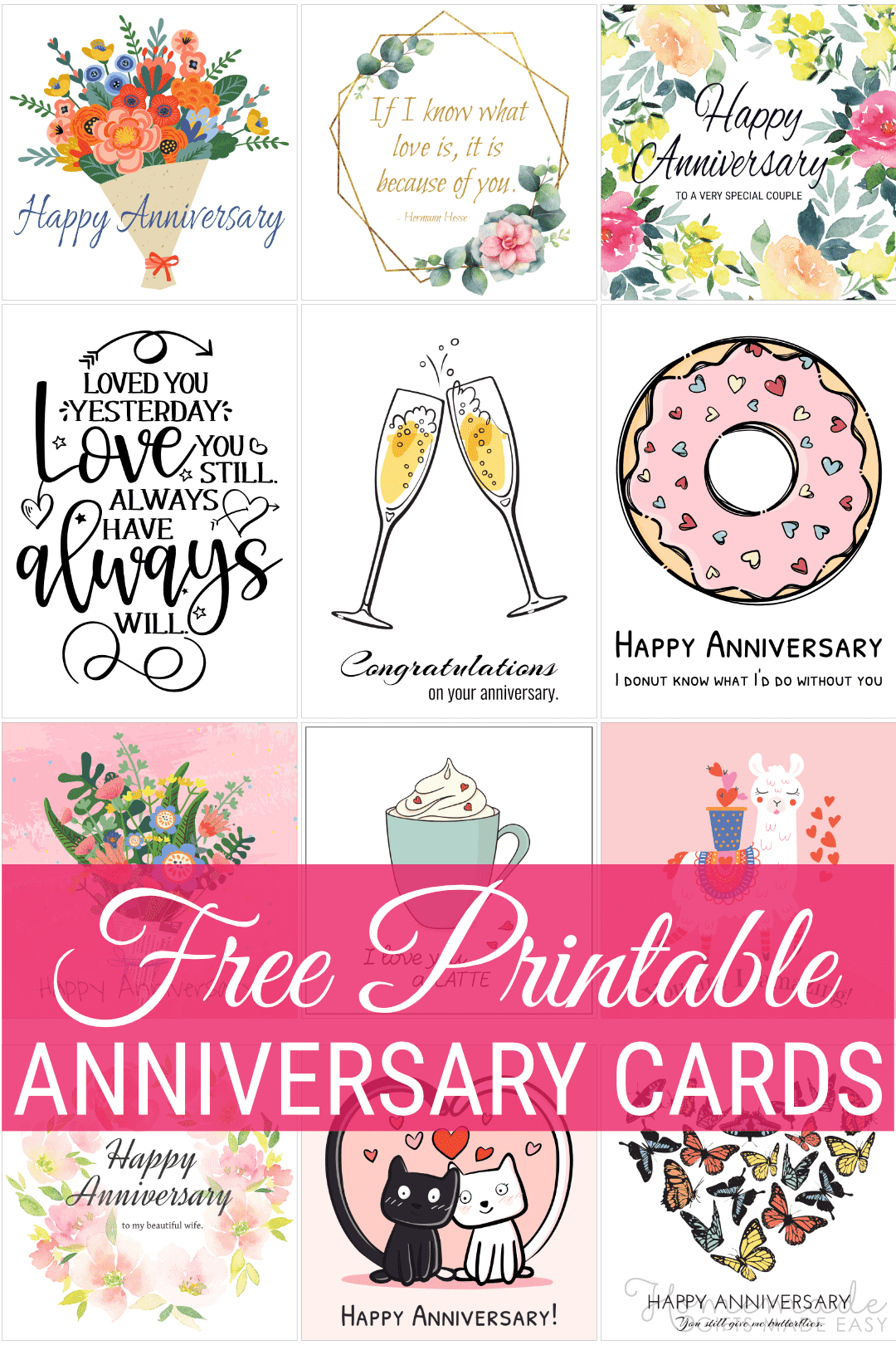 Printable Anniversary Cards