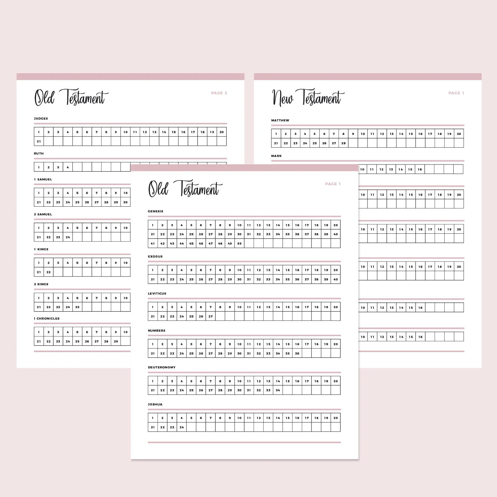 Printable Bible Chapter Checklist
