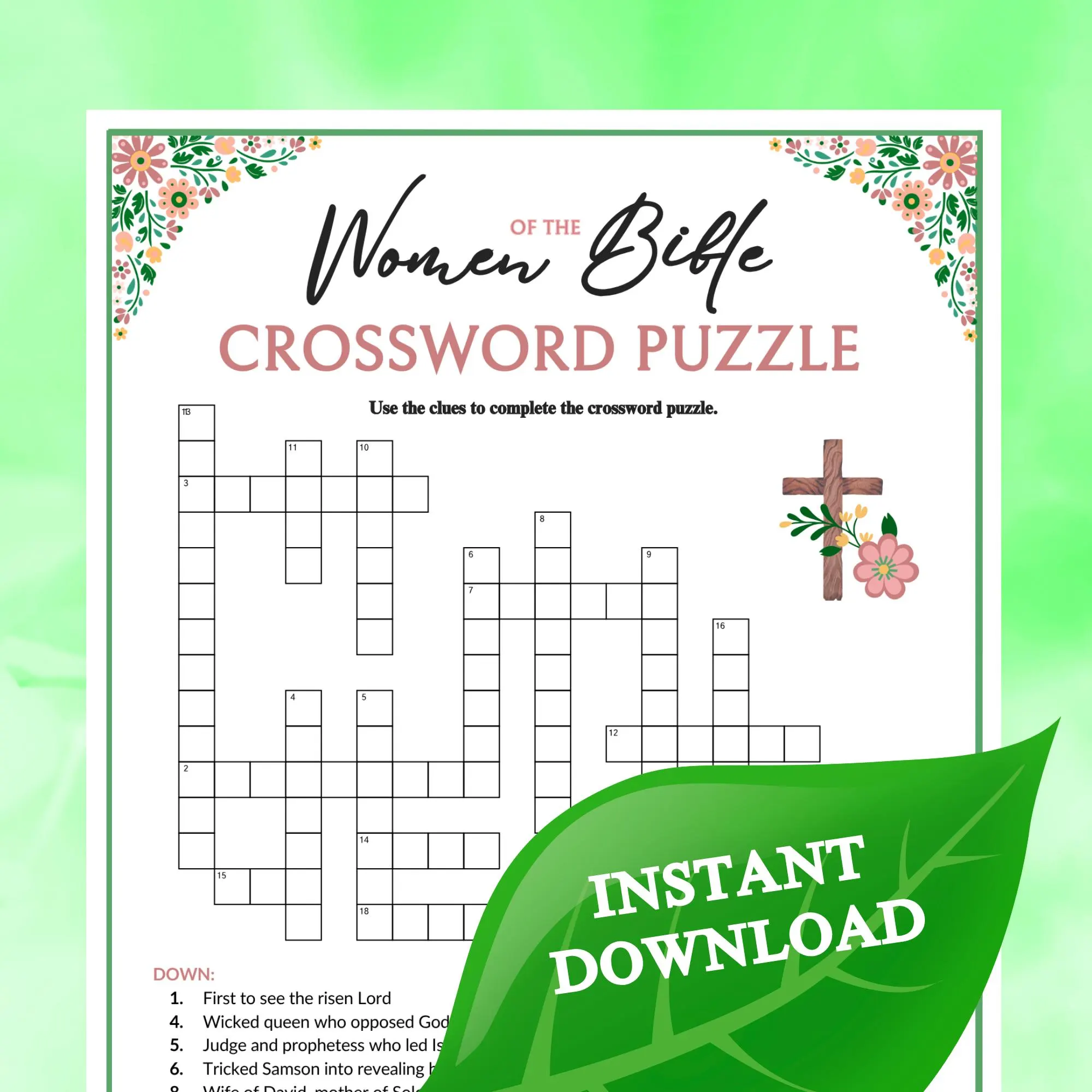 Printable Bible Crossword Puzzles