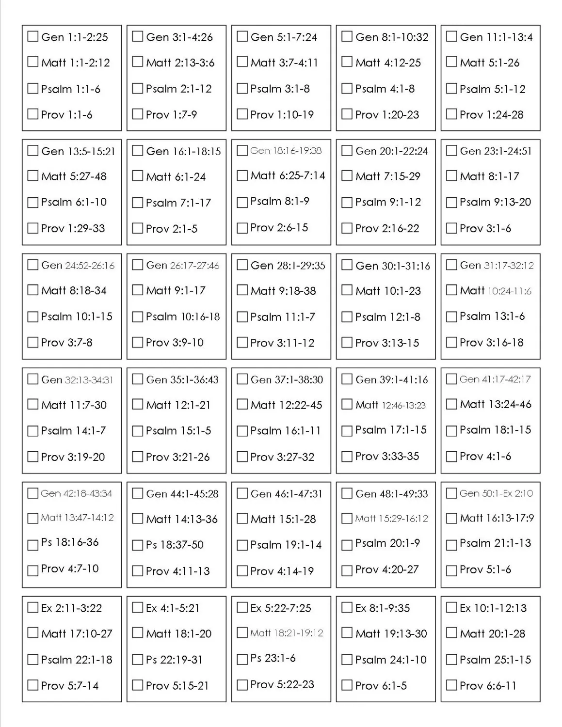 Printable Bible Reading Plan Read The
