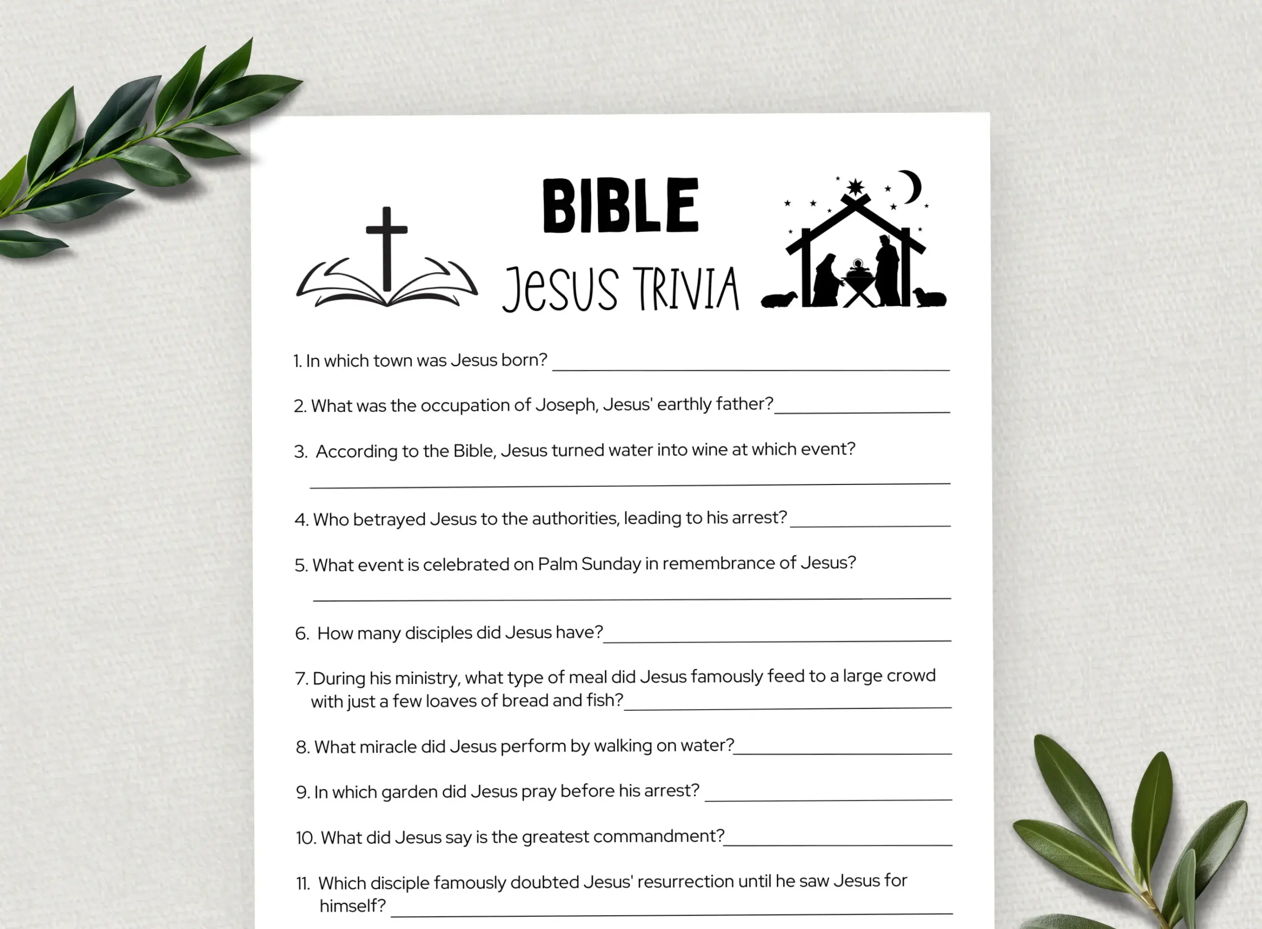 Printable Bible Trivia Jesus Trivia Printable Bible Trivia Jesus Trivia