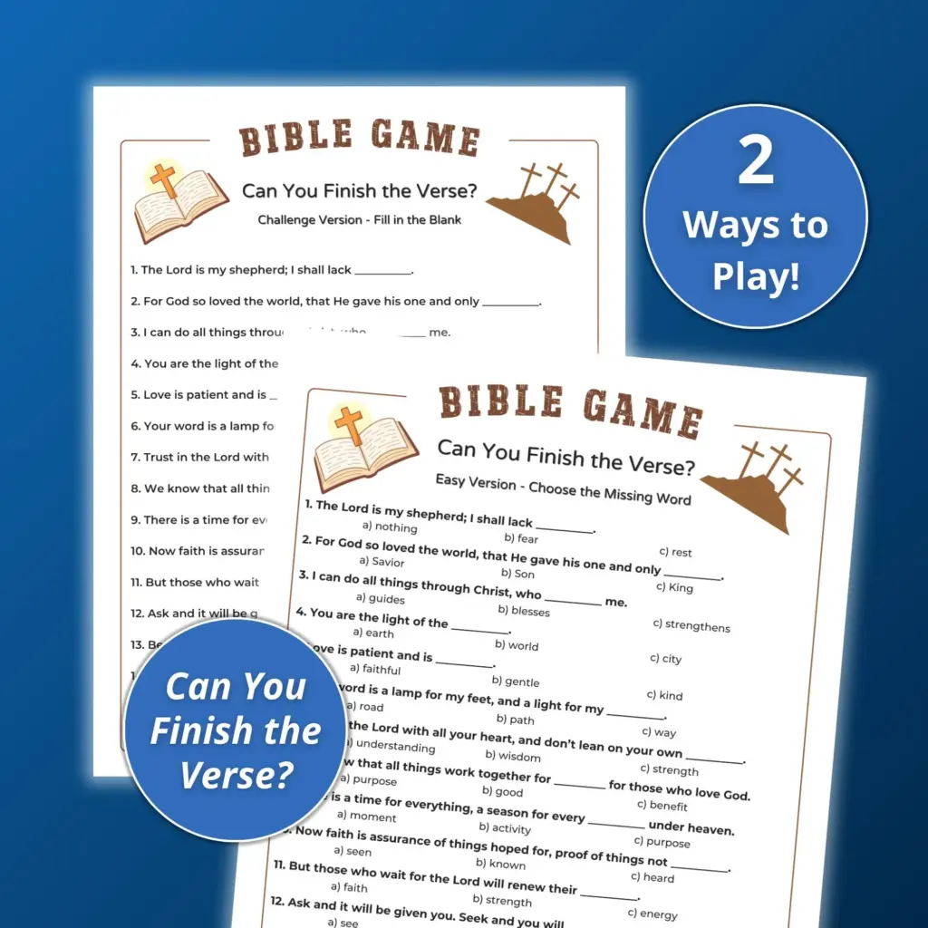 Printable Bible Trivia Multiple Choice