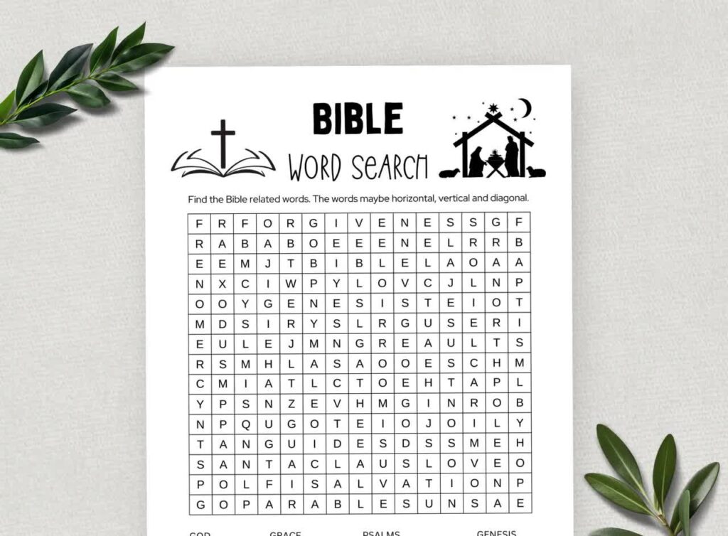 Printable Bible Word Search Word Search