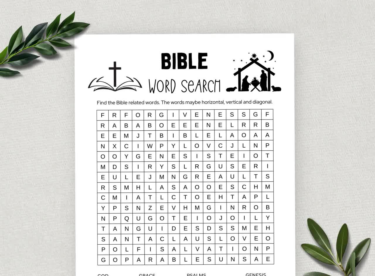 Printable Bible Word Search Word Search