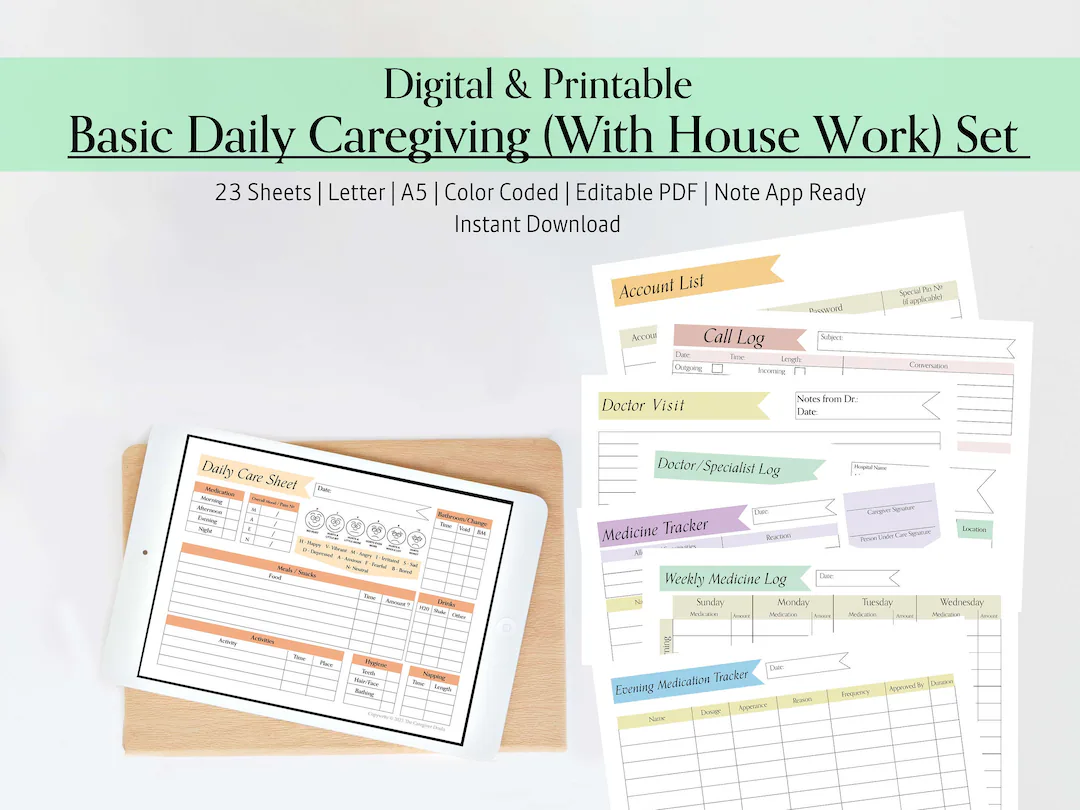 Printable Caregiver Binder House Duties Printable Caregiver Binder House Duties